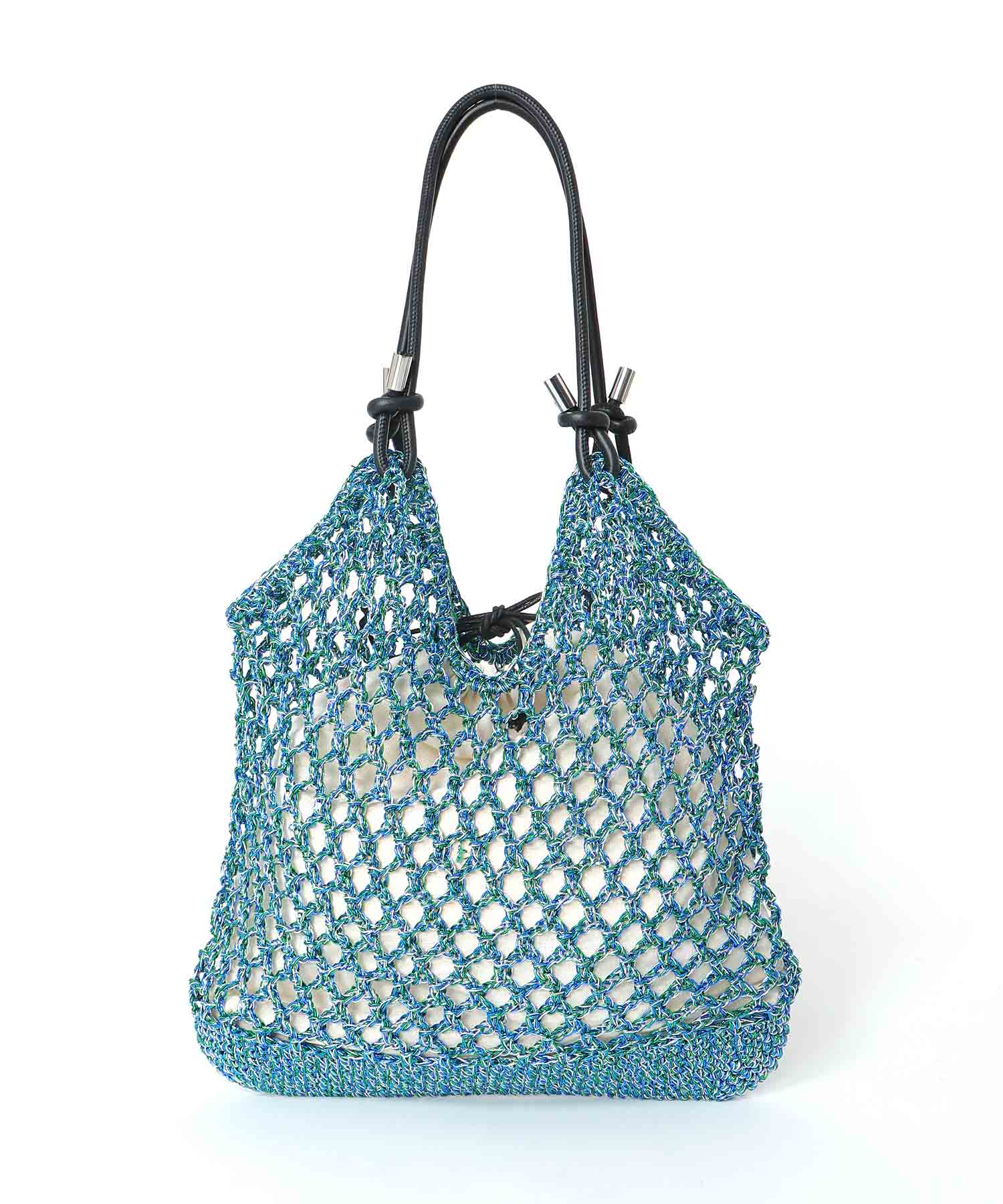 メタリックコードメッシュバッグ