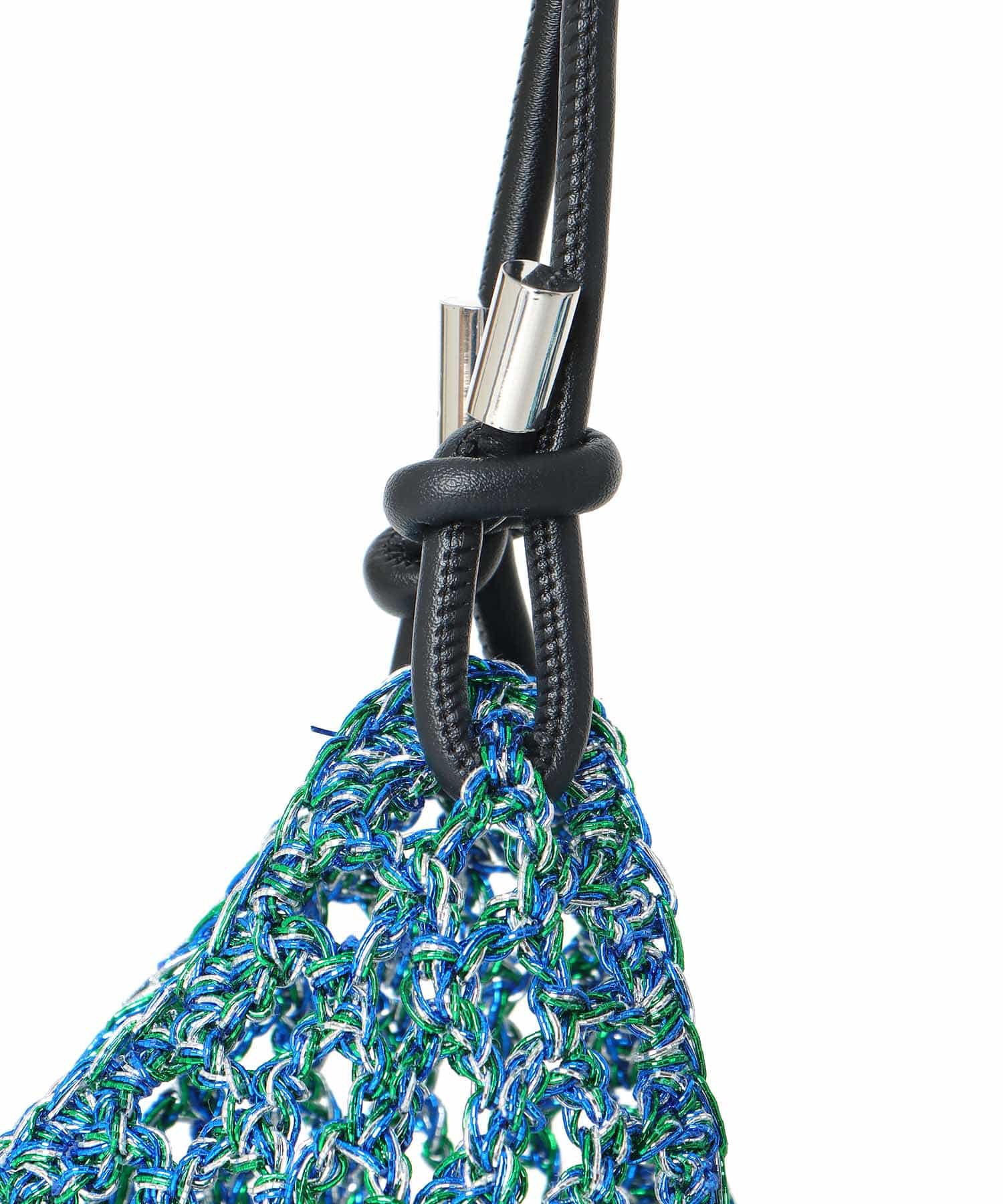 メタリックコードメッシュバッグ