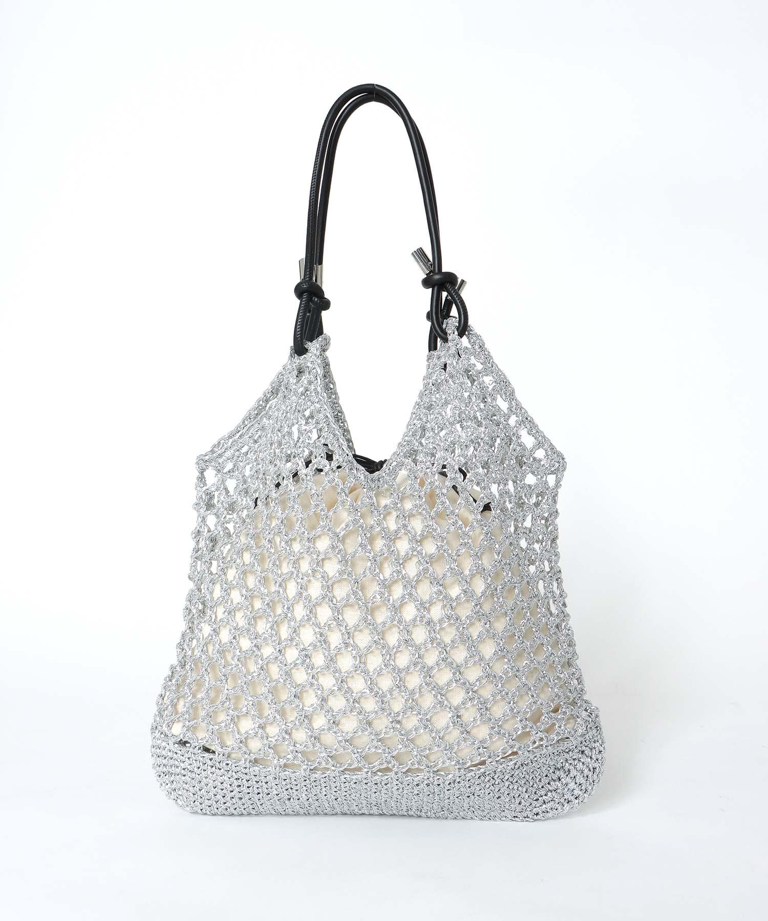 メタリックコードメッシュバッグ