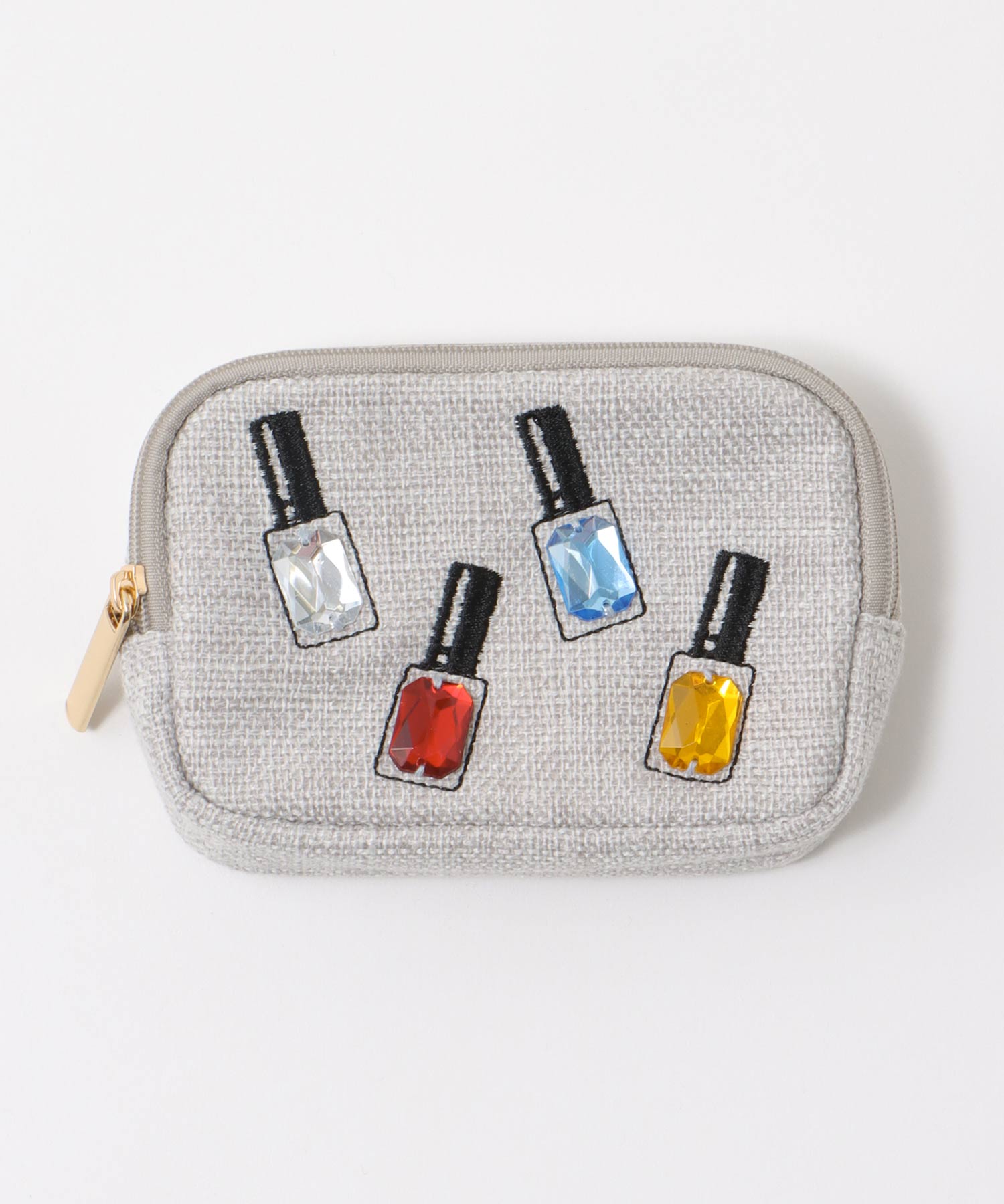 ネイルビジュー刺繍ポーチ