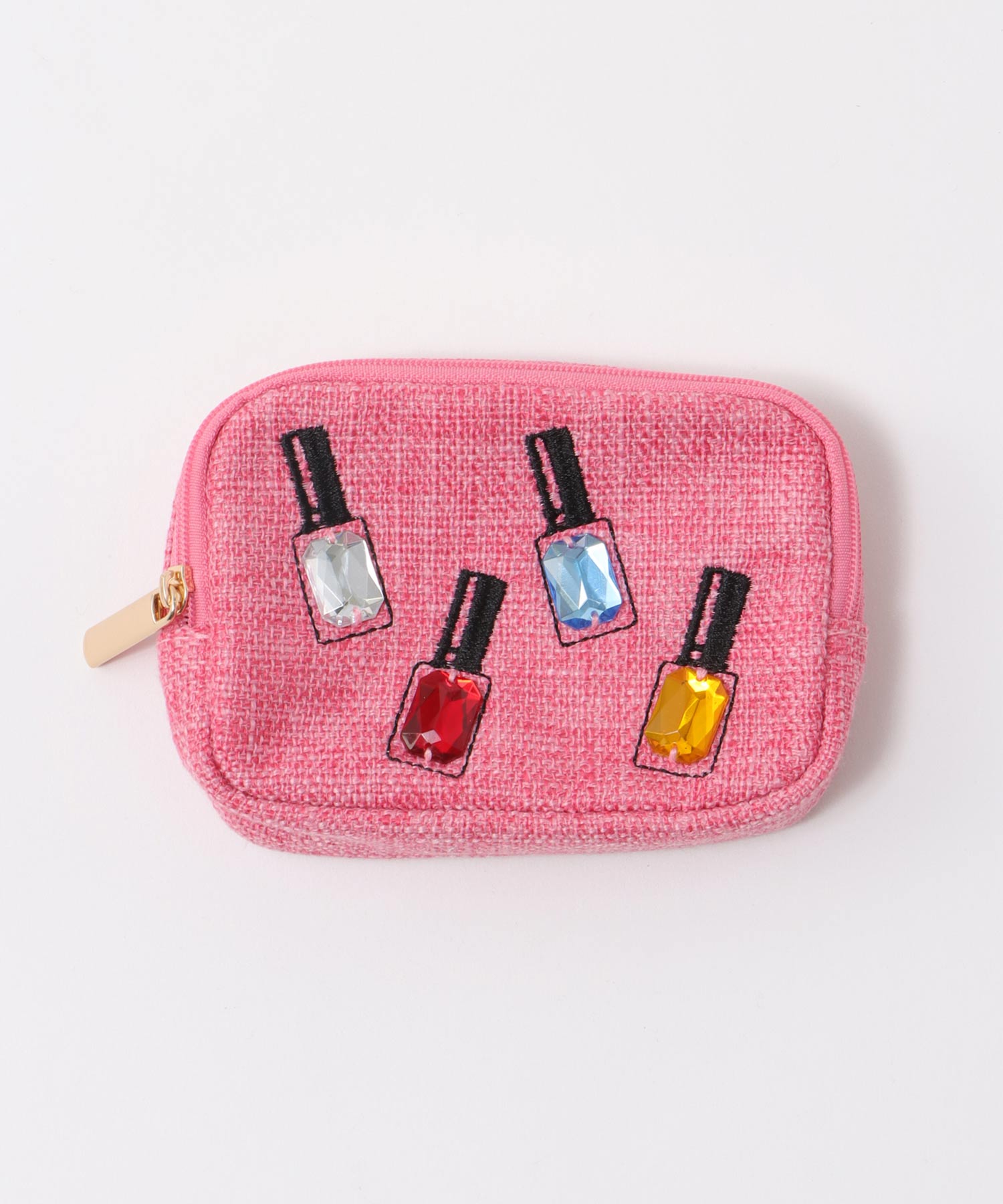 ネイルビジュー刺繍ポーチ