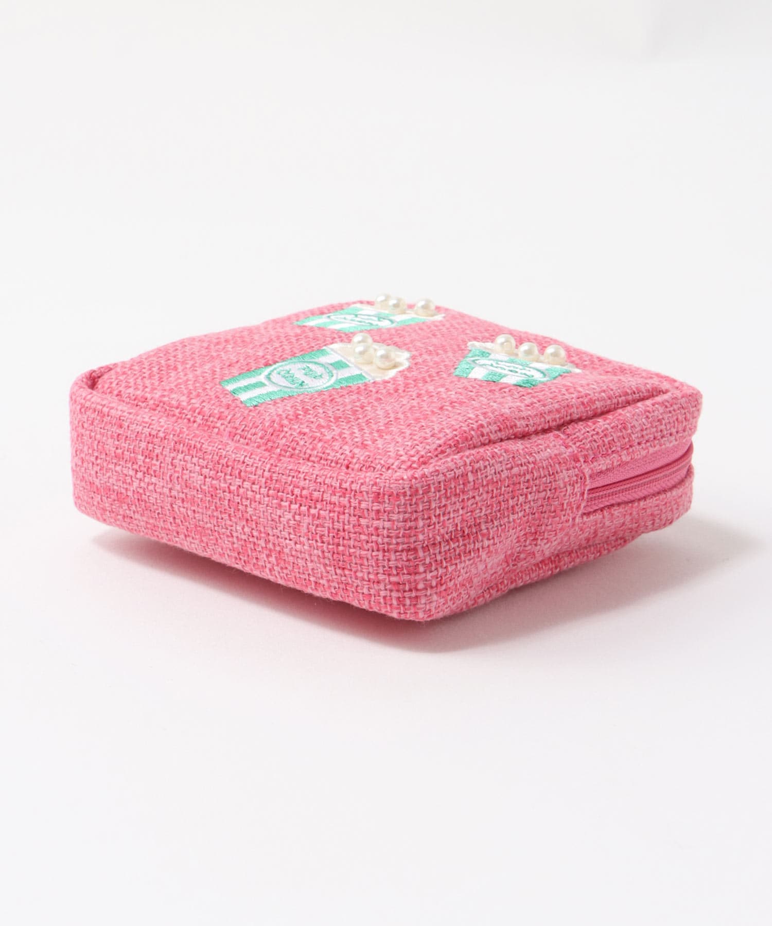 ポップコーン刺繍ポーチ