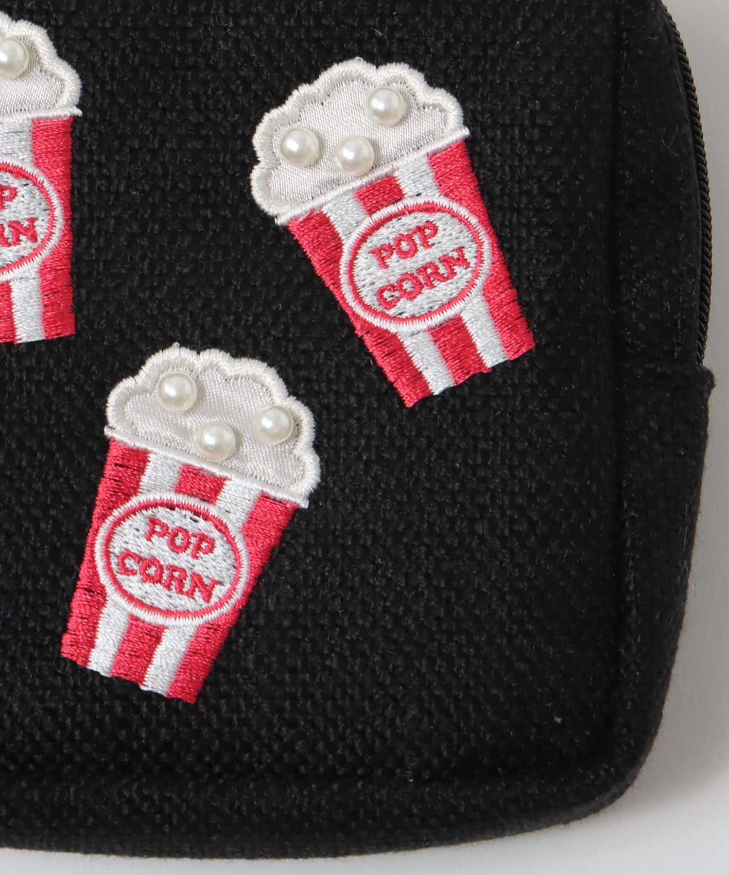 ポップコーン刺繍ポーチ