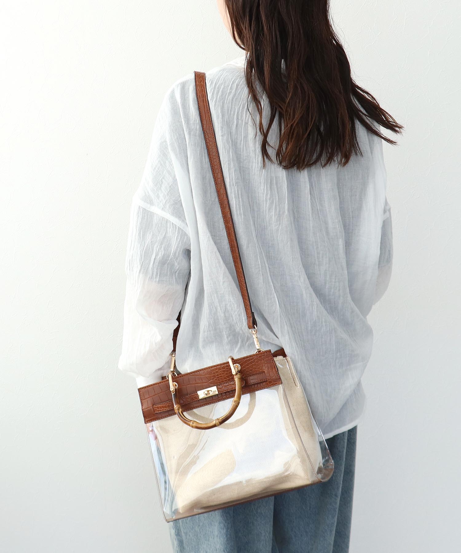 バンブーハンドル2Wayクリアバッグ