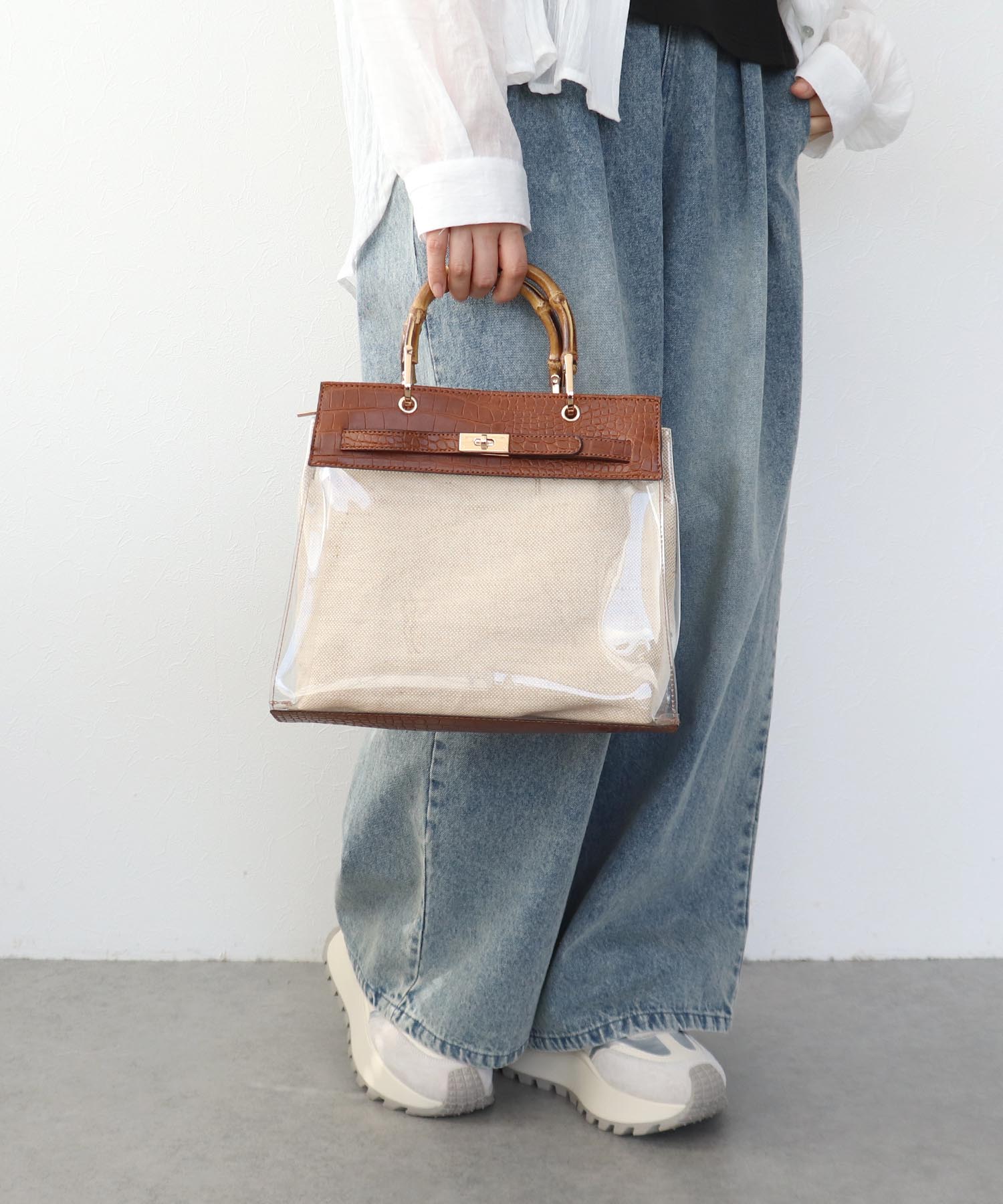 バンブーハンドル2Wayクリアバッグ