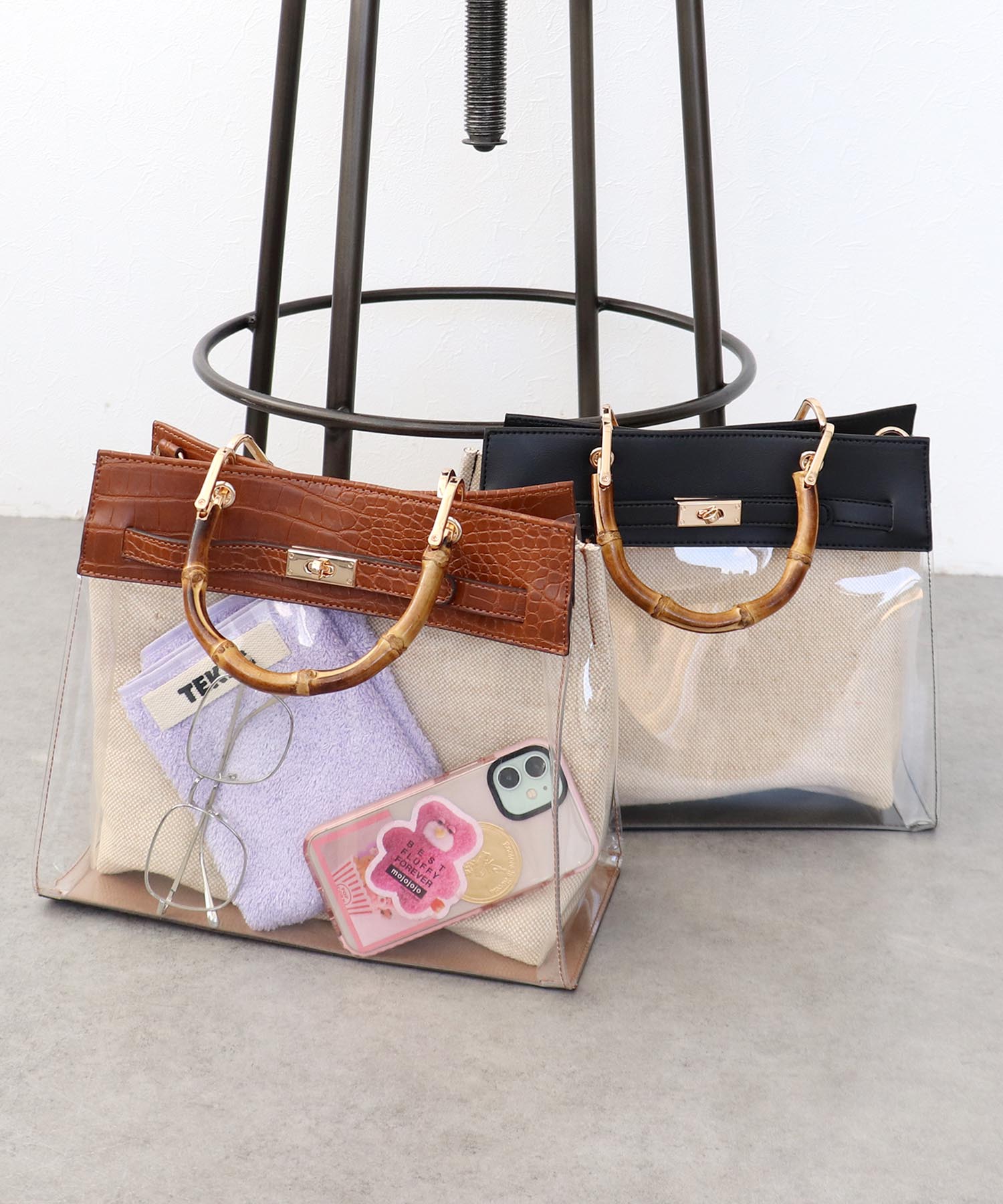 バンブーハンドル2Wayクリアバッグ