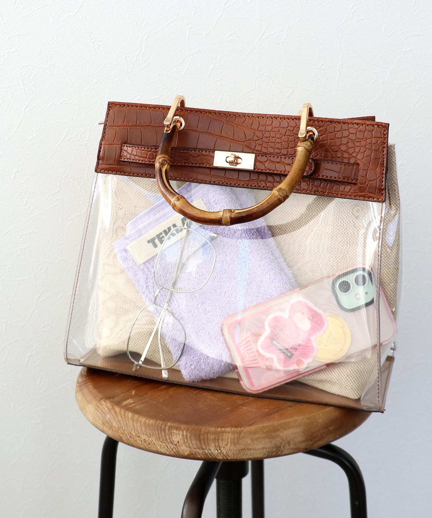 バンブーハンドル2Wayクリアバッグ