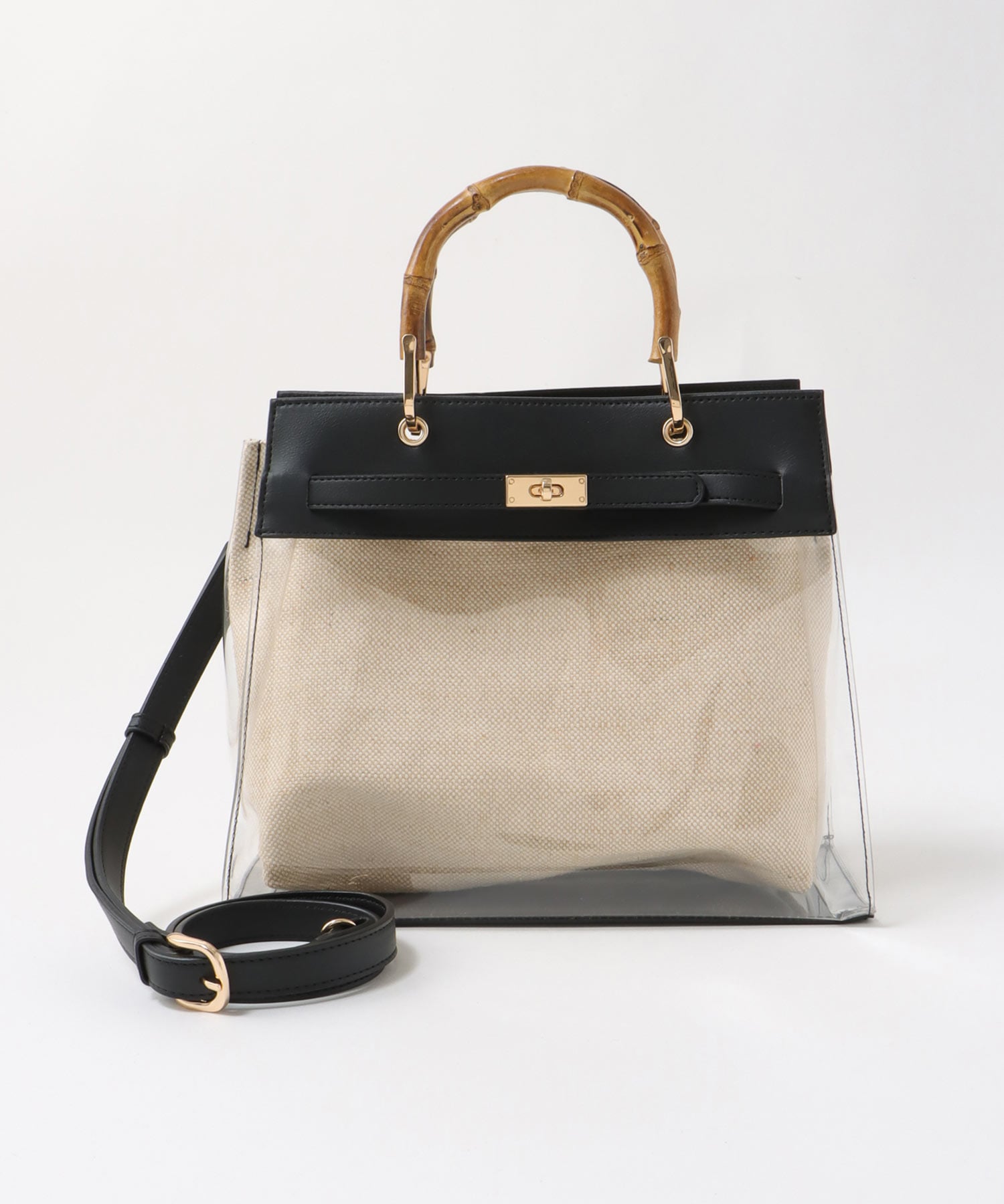 バンブーハンドル2Wayクリアバッグ