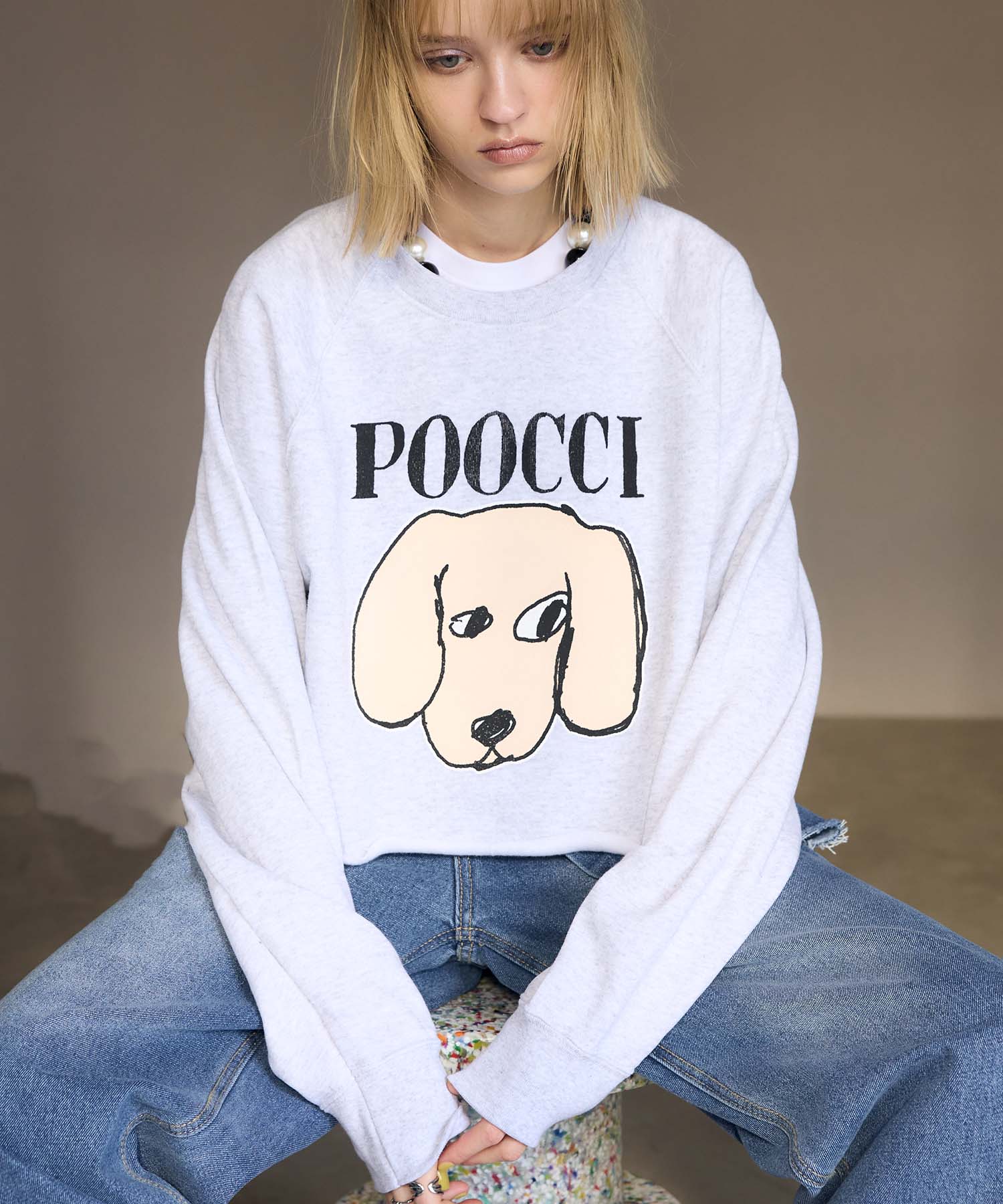 【BLACK SCORE】POOCCIクロップド丈スウェット