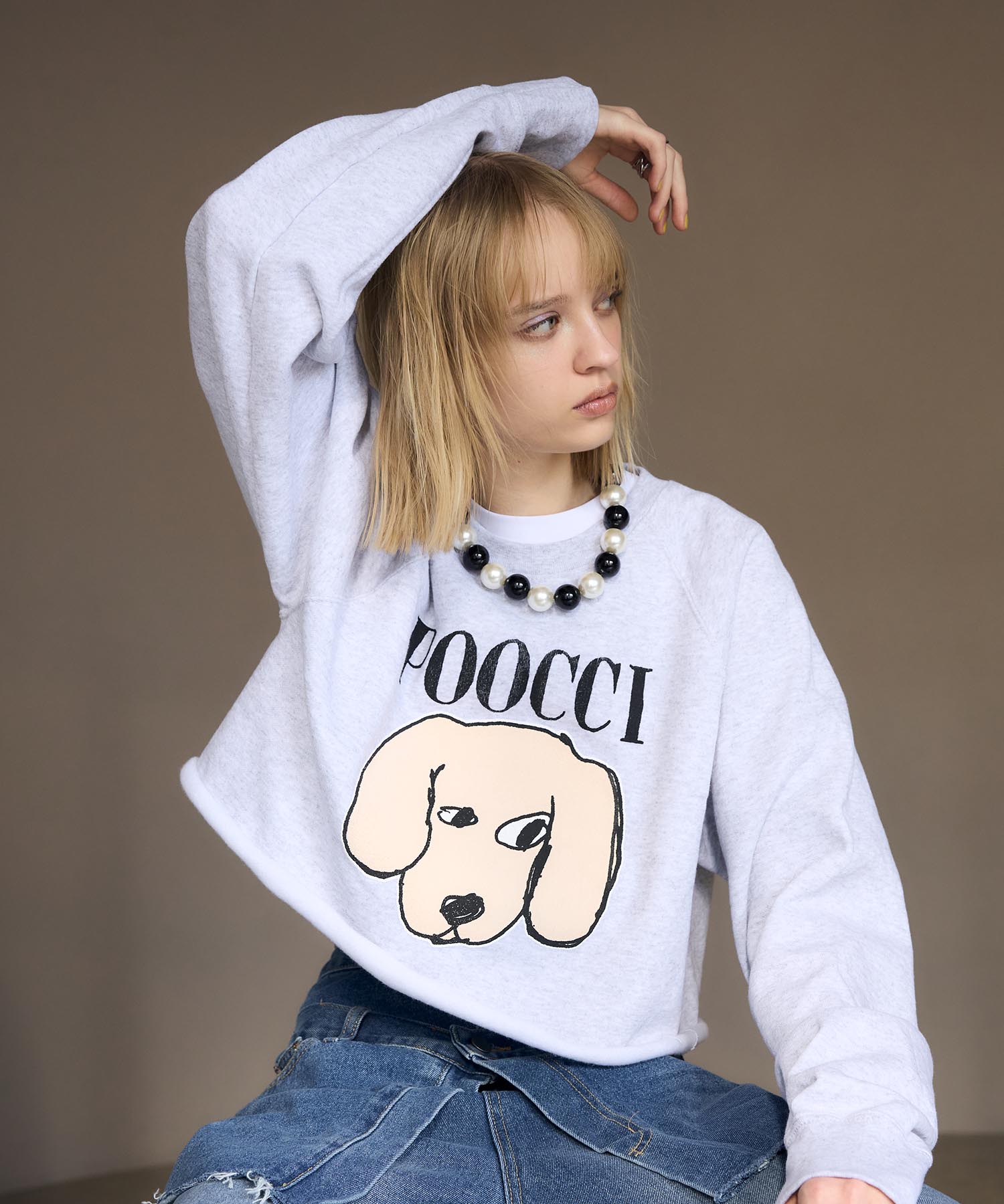 【BLACK SCORE】POOCCIクロップド丈スウェット