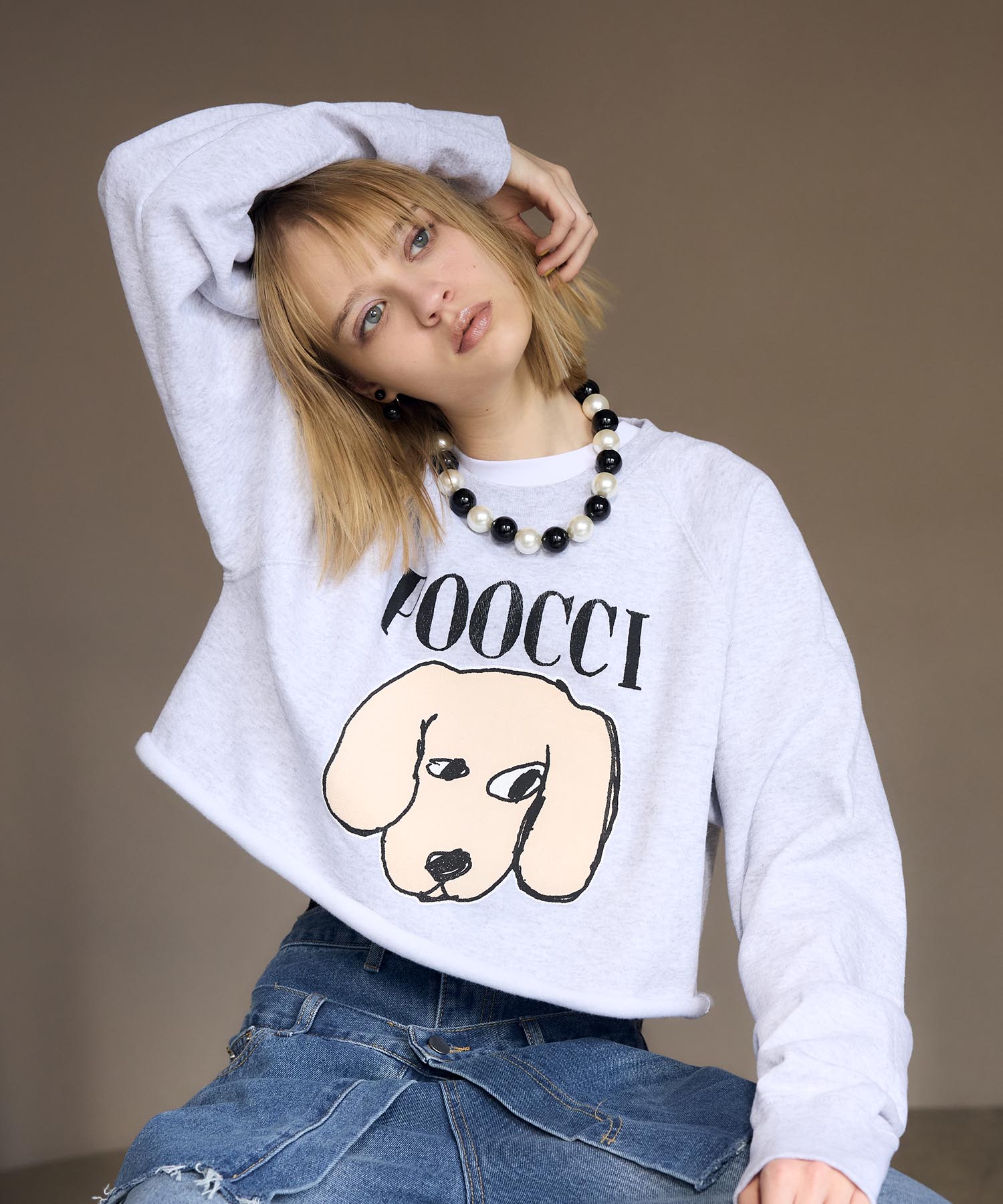 【BLACK SCORE】POOCCIクロップド丈スウェット