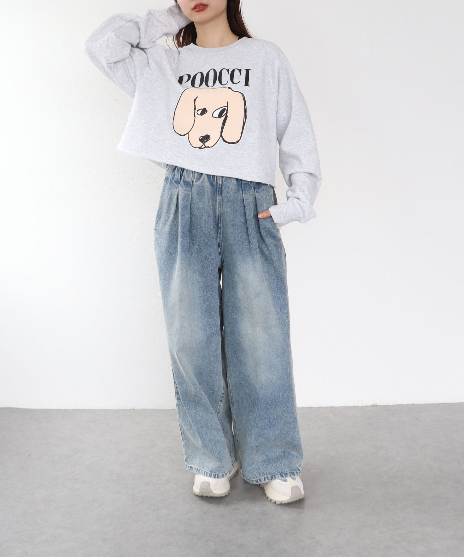 【BLACK SCORE】POOCCIクロップド丈スウェット