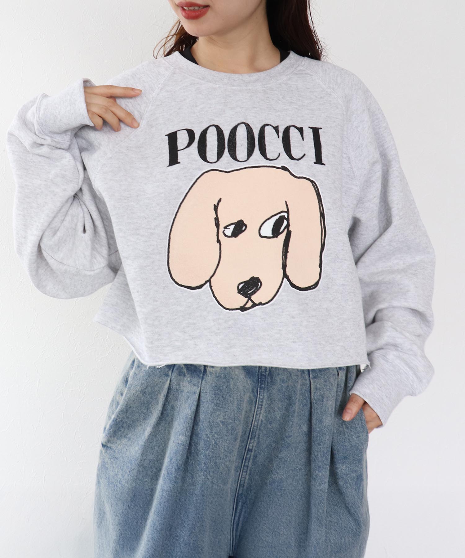 【BLACK SCORE】POOCCIクロップド丈スウェット