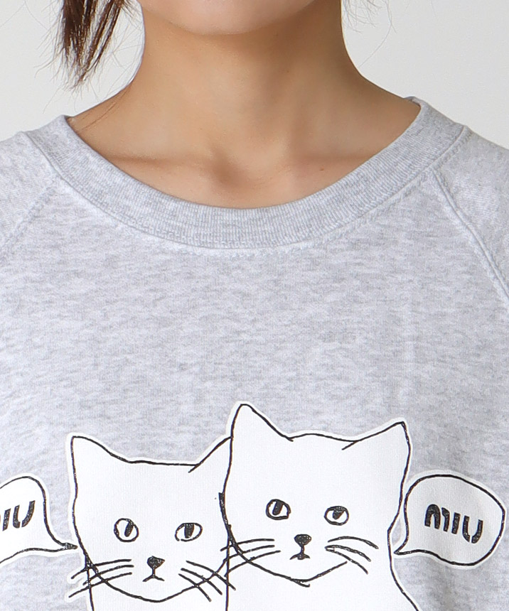 【BLACK SCORE】MIUMIU CATSクロップド丈スウェット