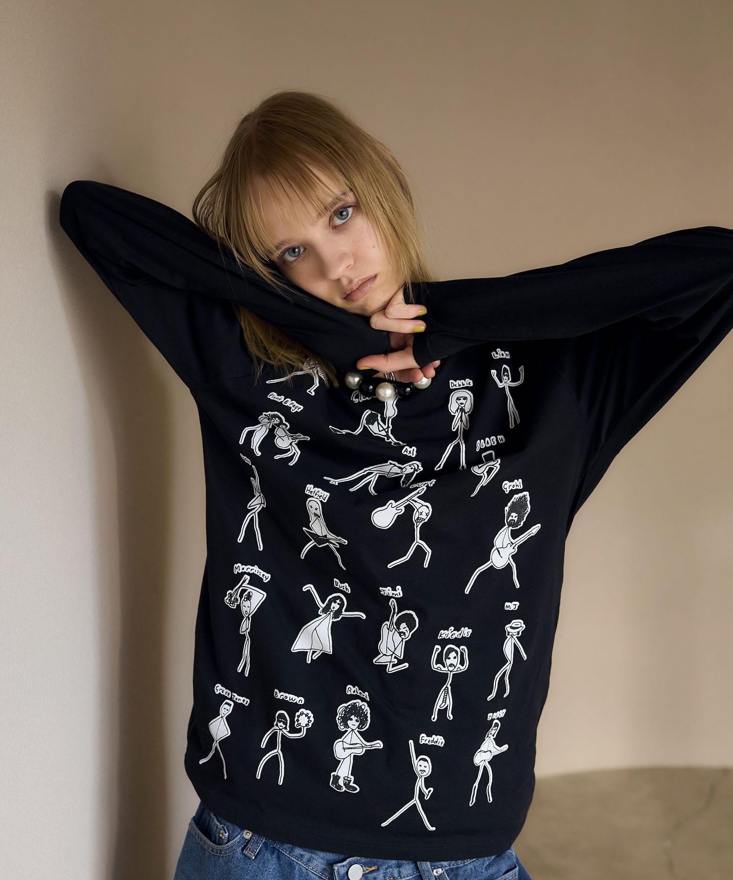 【BLACK SCORE】STICKMEN ROCK UNISEX ロングTシャツ
