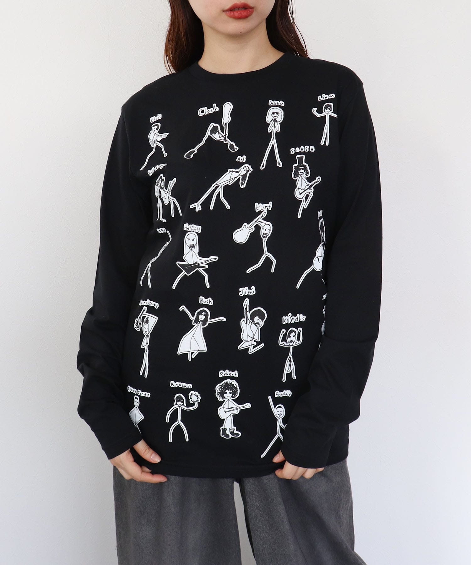 【BLACK SCORE】STICKMEN ROCK UNISEX ロングTシャツ