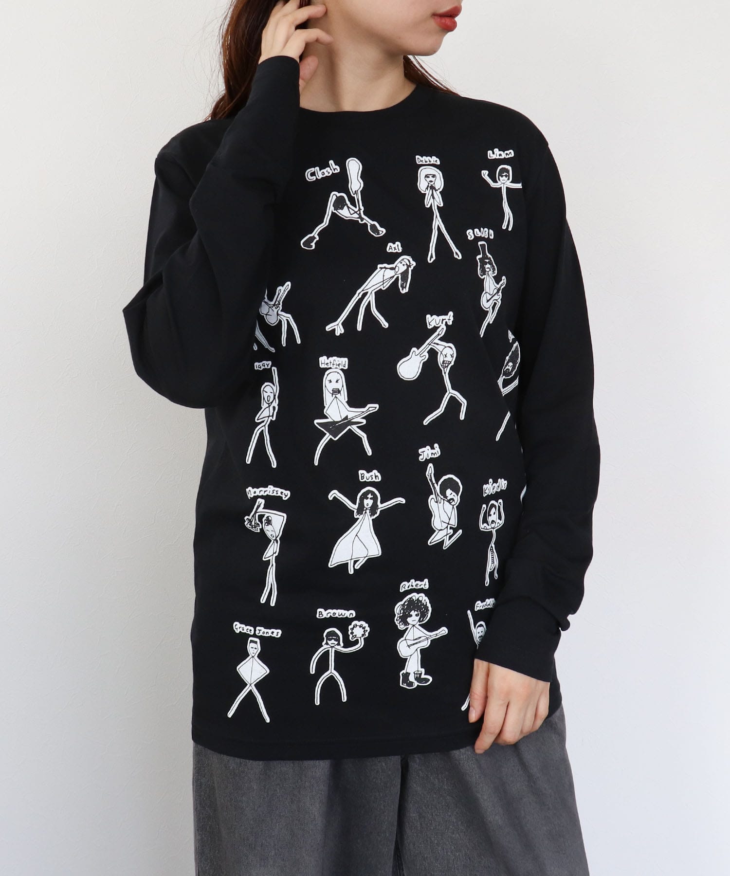 【BLACK SCORE】STICKMEN ROCK UNISEX ロングTシャツ