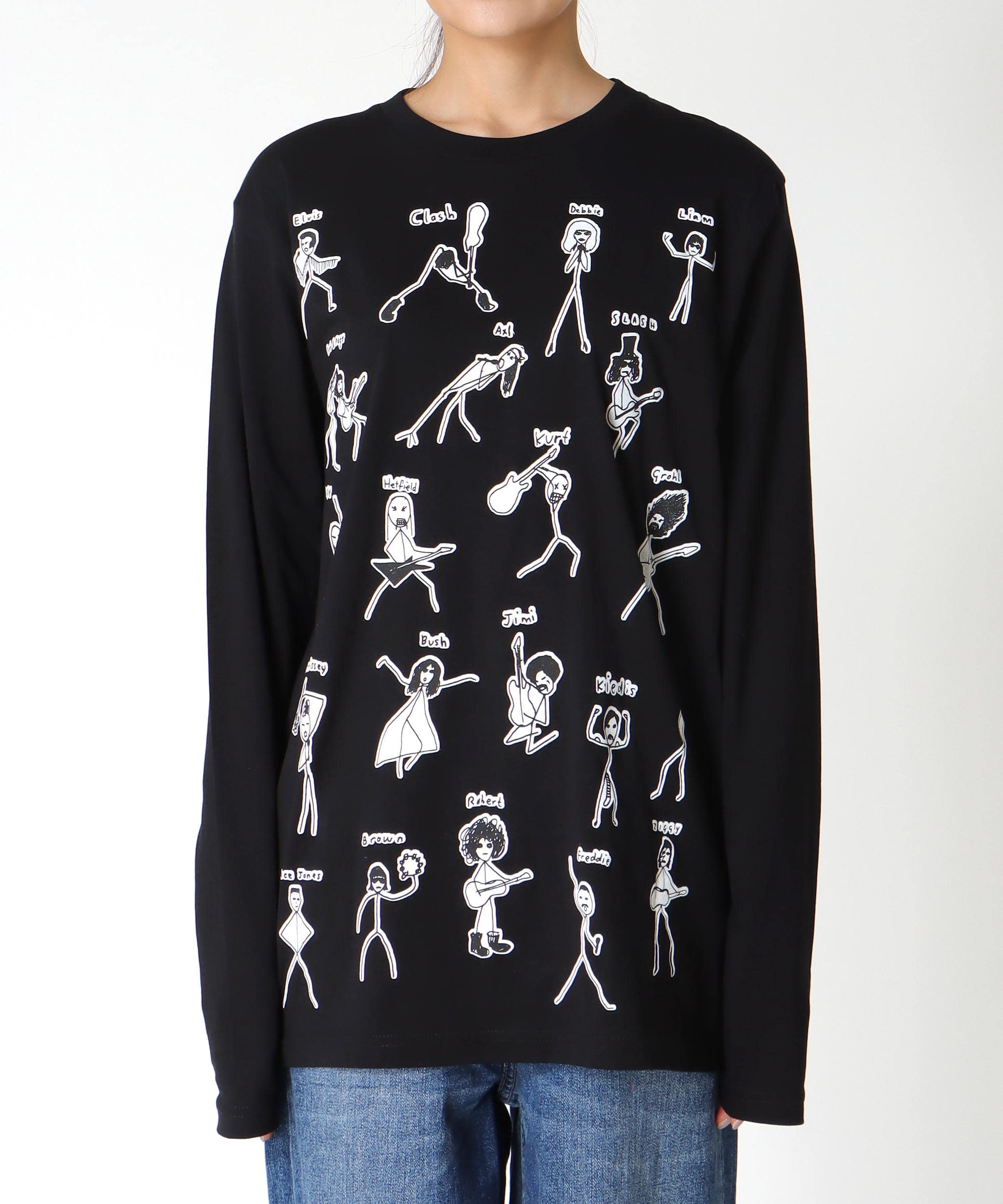 【BLACK SCORE】STICKMEN ROCK UNISEX ロングTシャツ