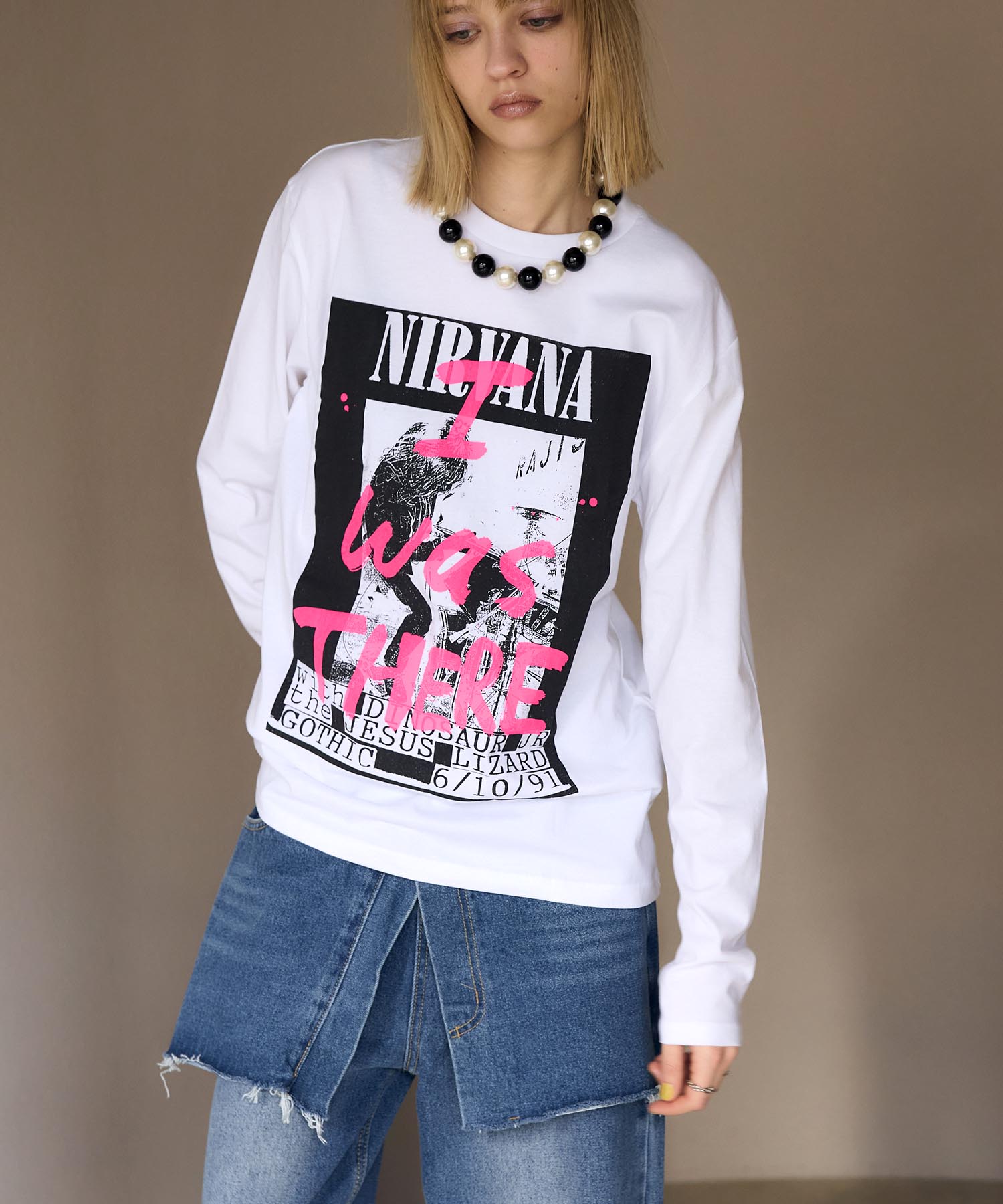 【BLACK SCORE】I WAS THERE NIRVANA UNISEX ロングTシャツ
