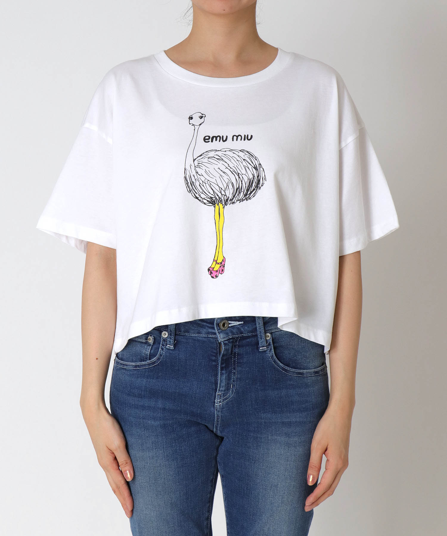 【BLACK SCORE】EMU MIU クロップドTシャツ