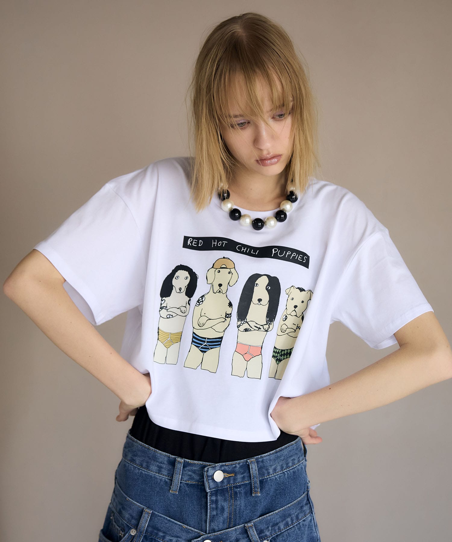 【BLACK SCORE】CHILI PUPPIES クロップドTシャツ