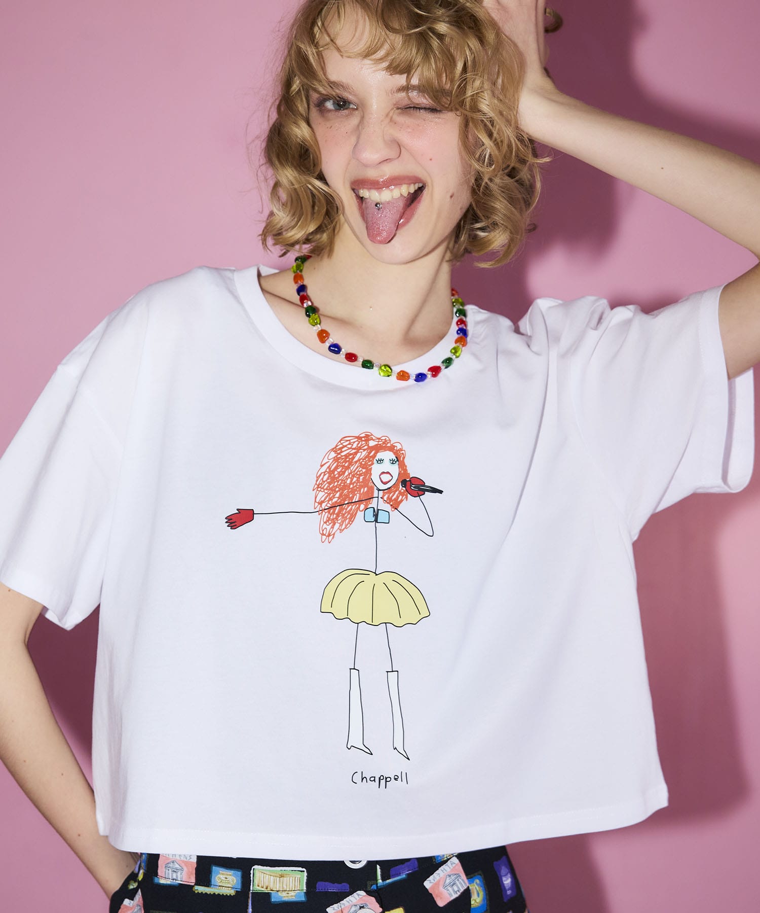 【BLACK SCORE】STICK CHAPPELL クロップドTシャツ