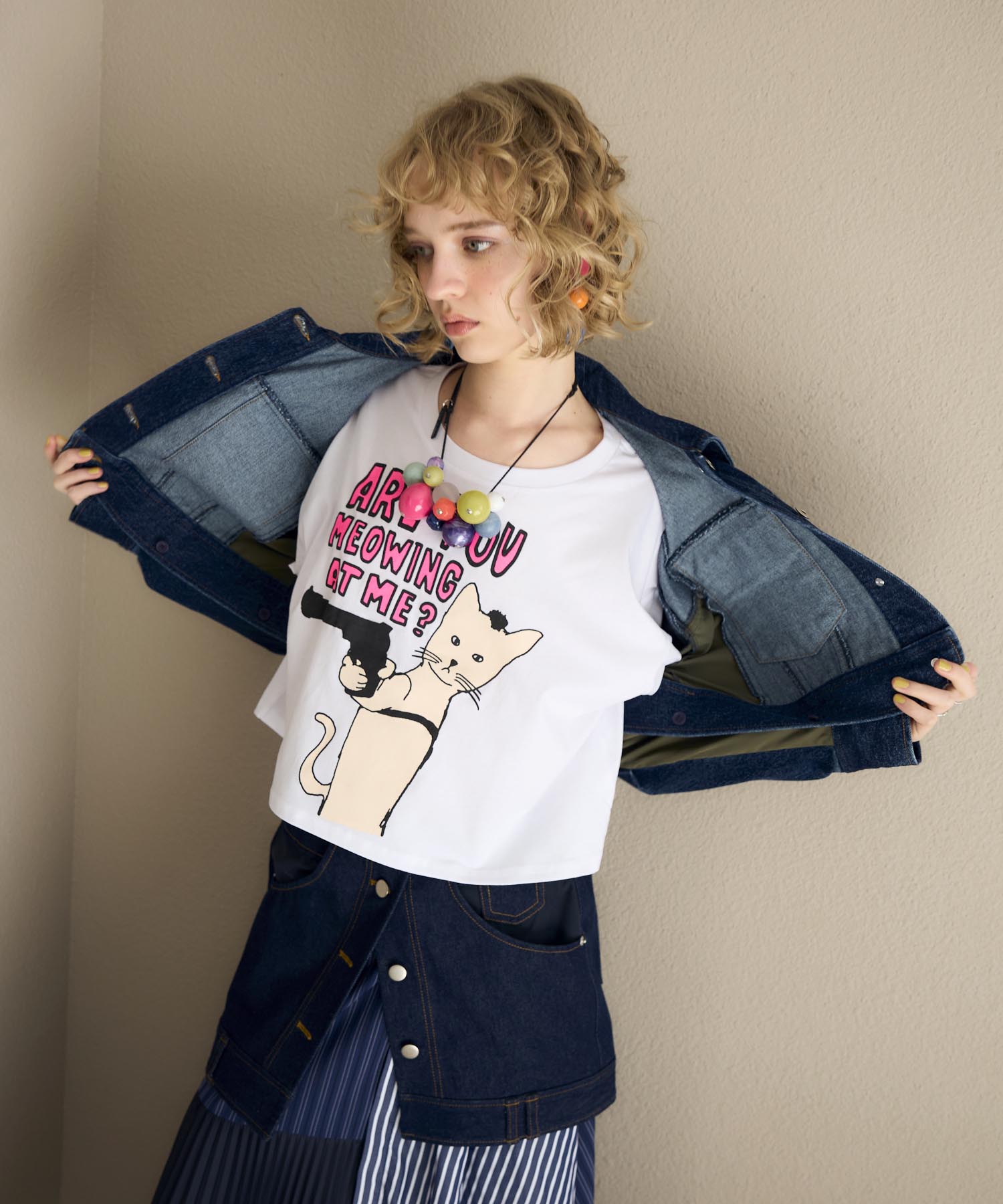 【BLACK SCORE】TAXI CAT　クロップドTシャツ