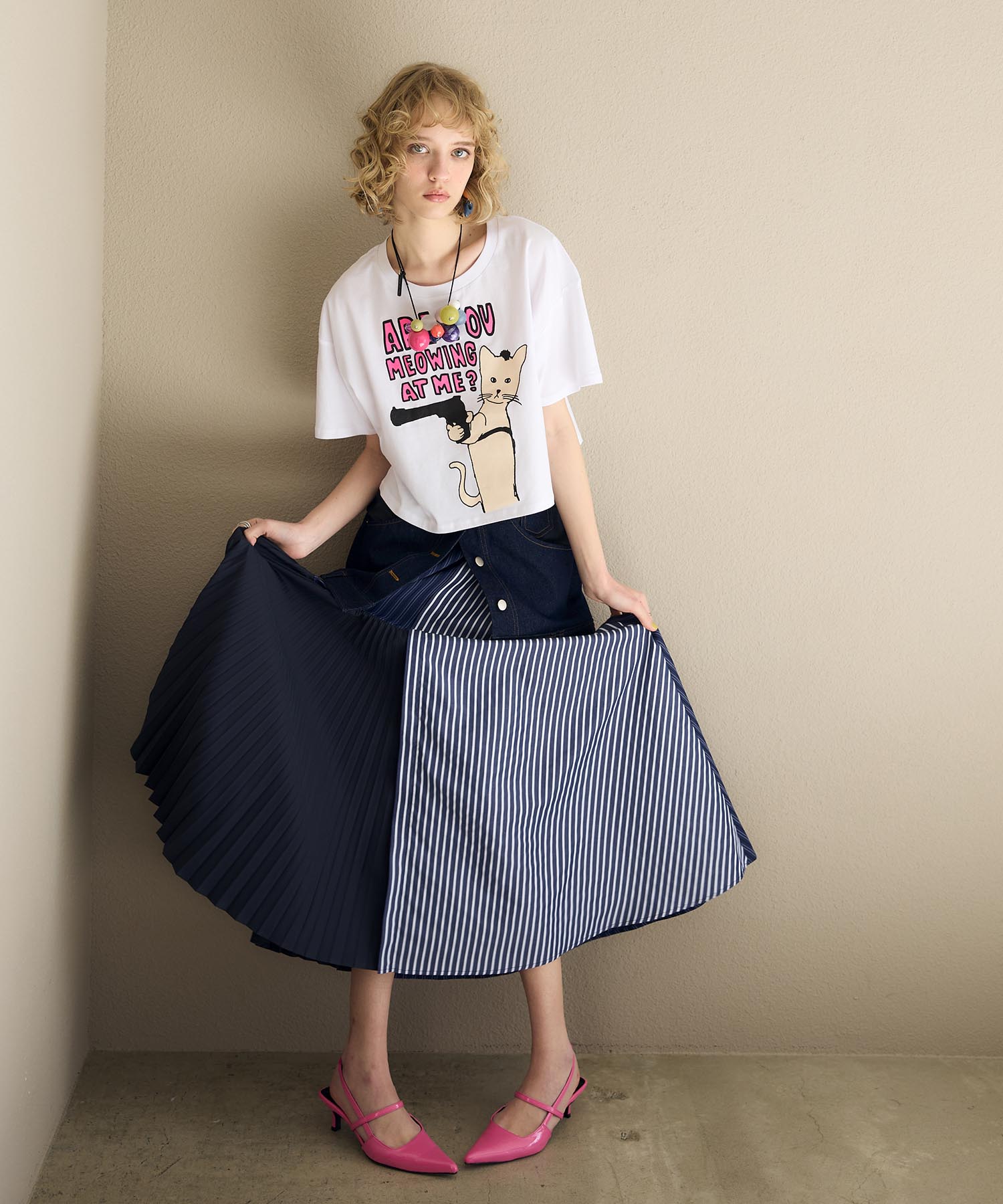 【BLACK SCORE】TAXI CAT　クロップドTシャツ