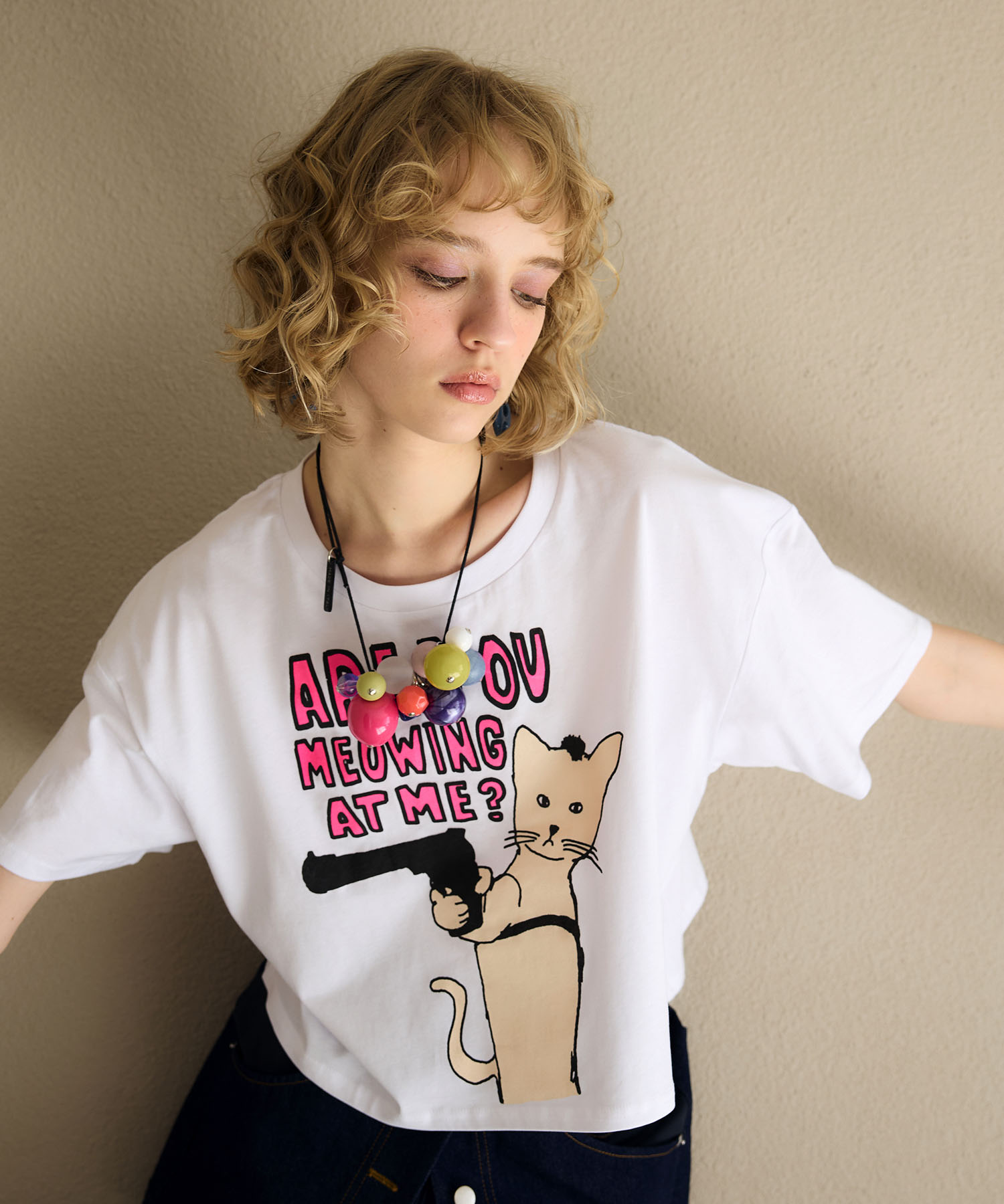 【BLACK SCORE】TAXI CAT　クロップドTシャツ