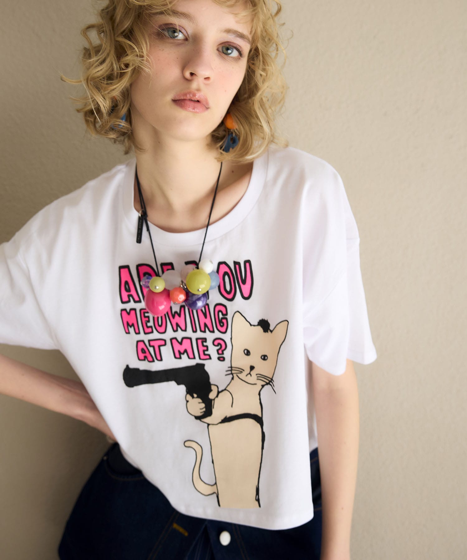 【BLACK SCORE】TAXI CAT　クロップドTシャツ