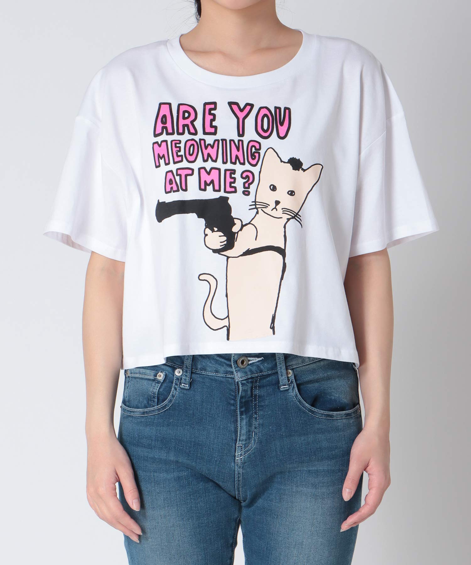 【BLACK SCORE】TAXI CAT　クロップドTシャツ