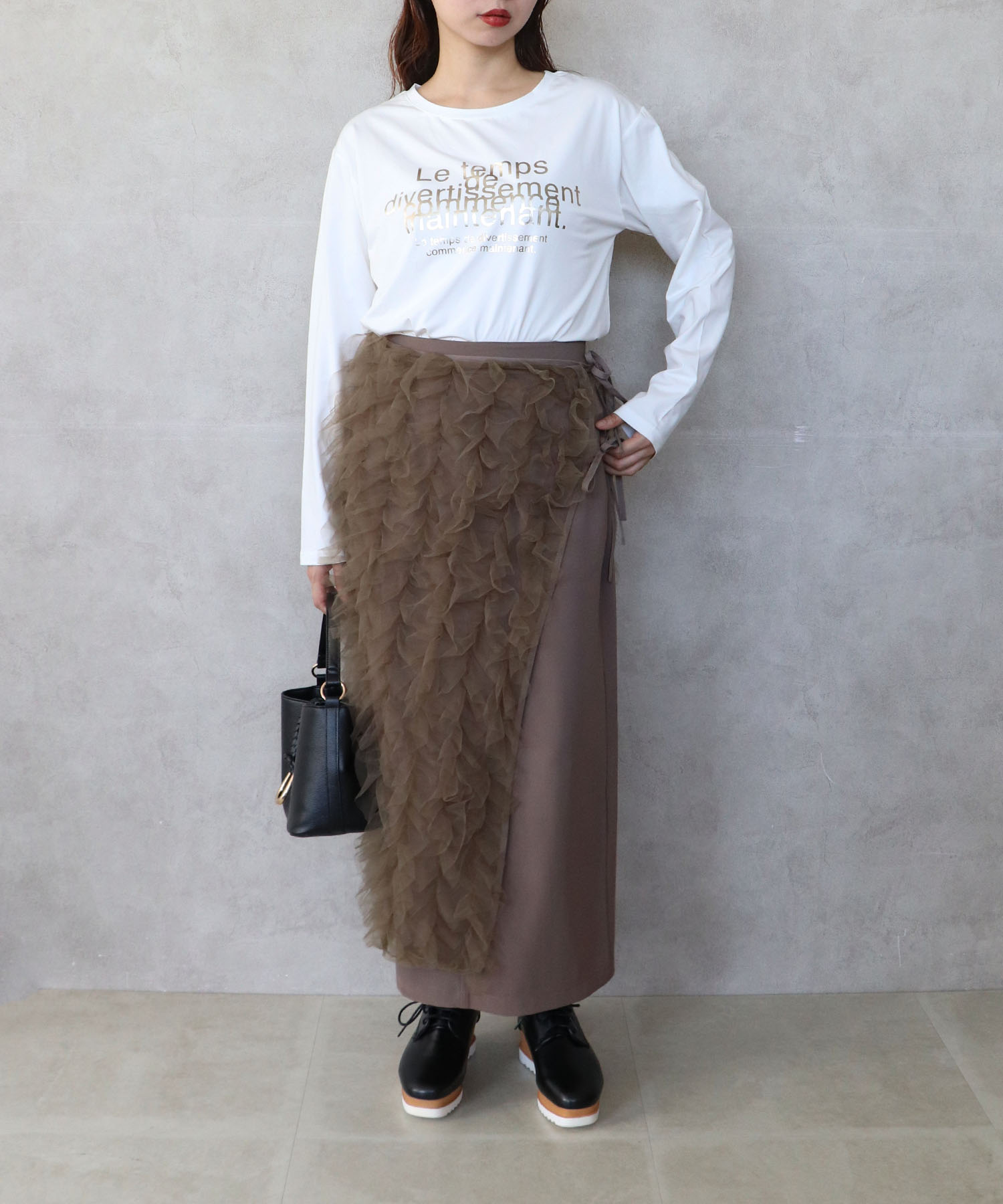 ナロー×チュールラップセットスカート