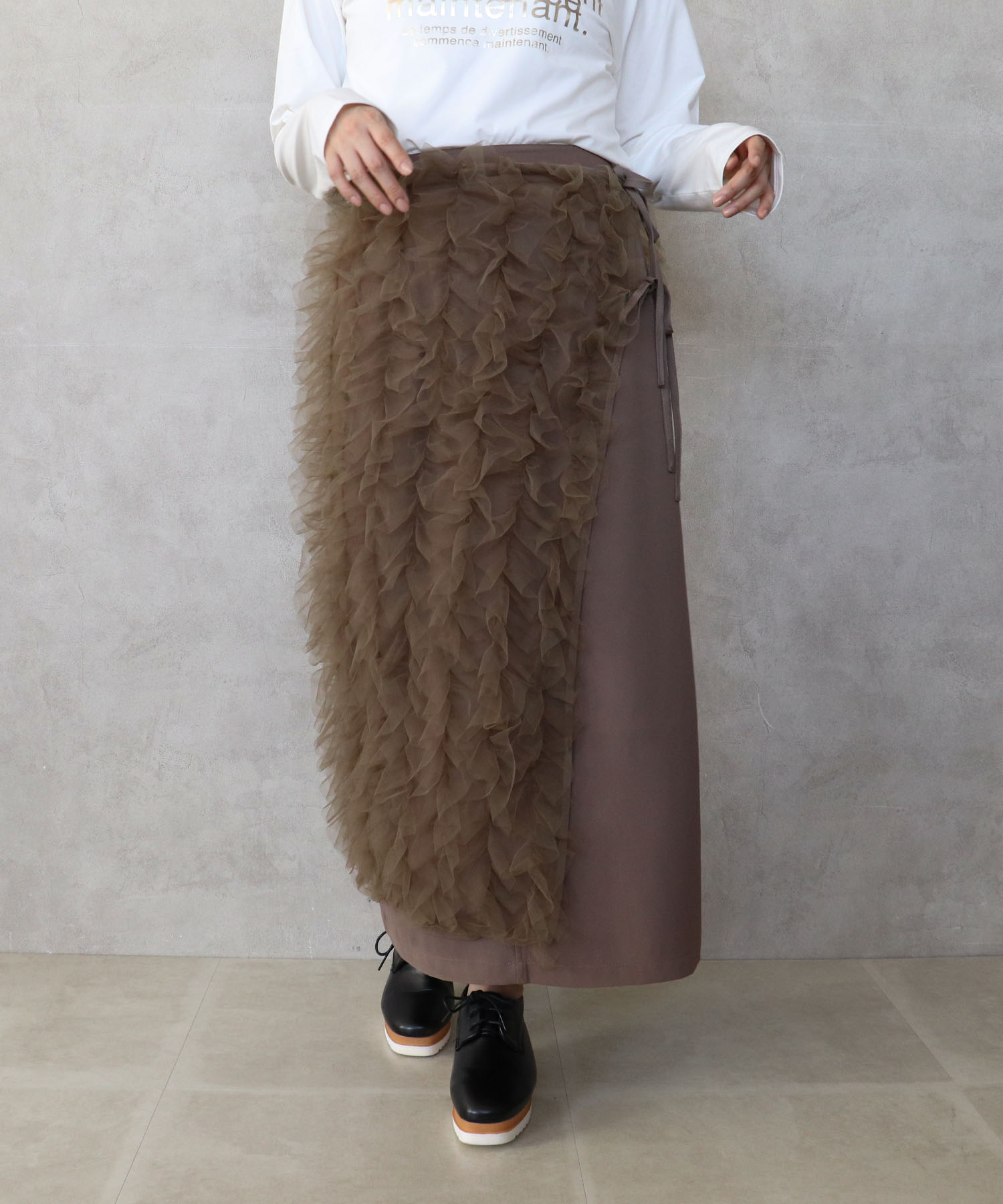 ナロー×チュールラップセットスカート