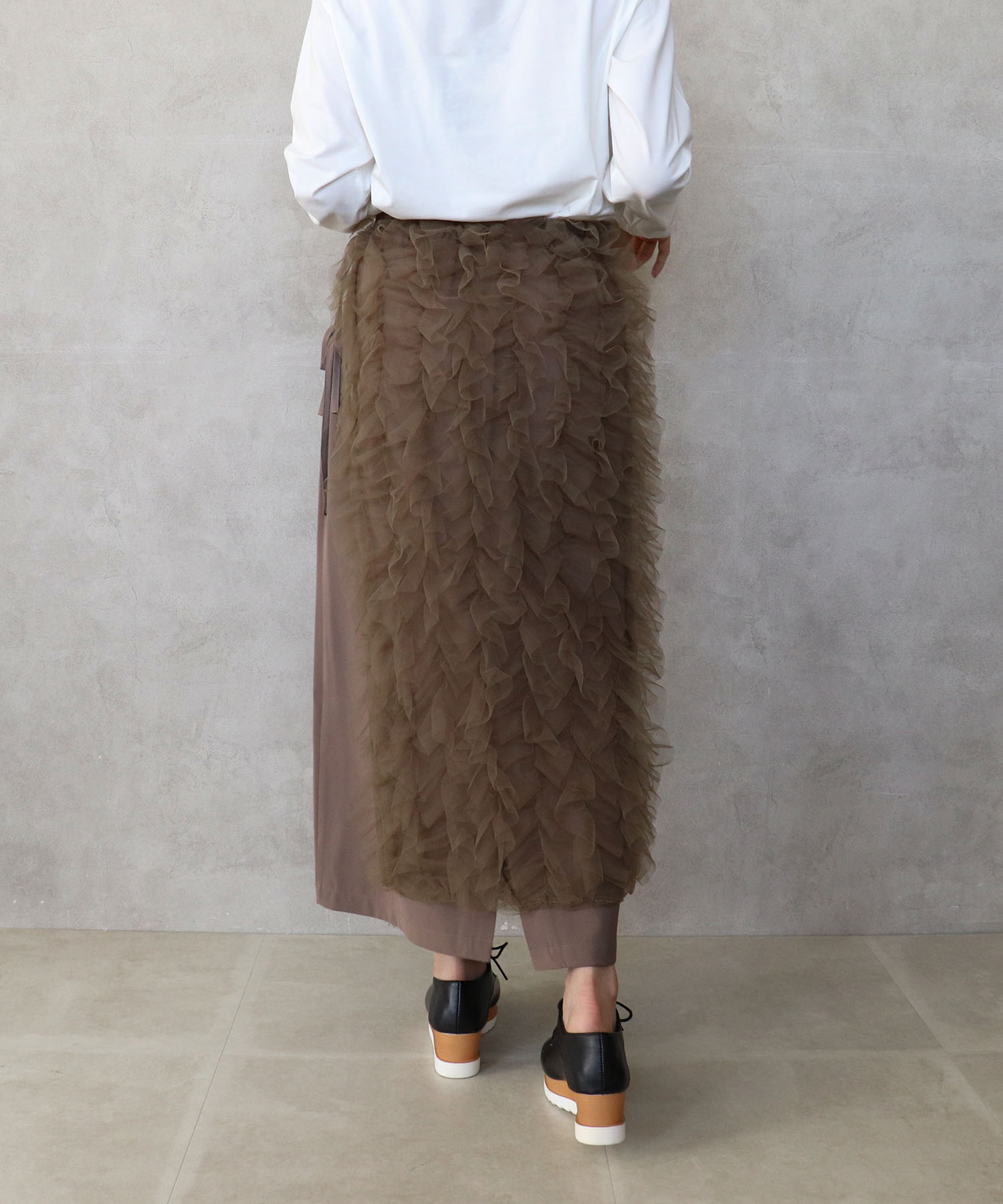 ナロー×チュールラップセットスカート