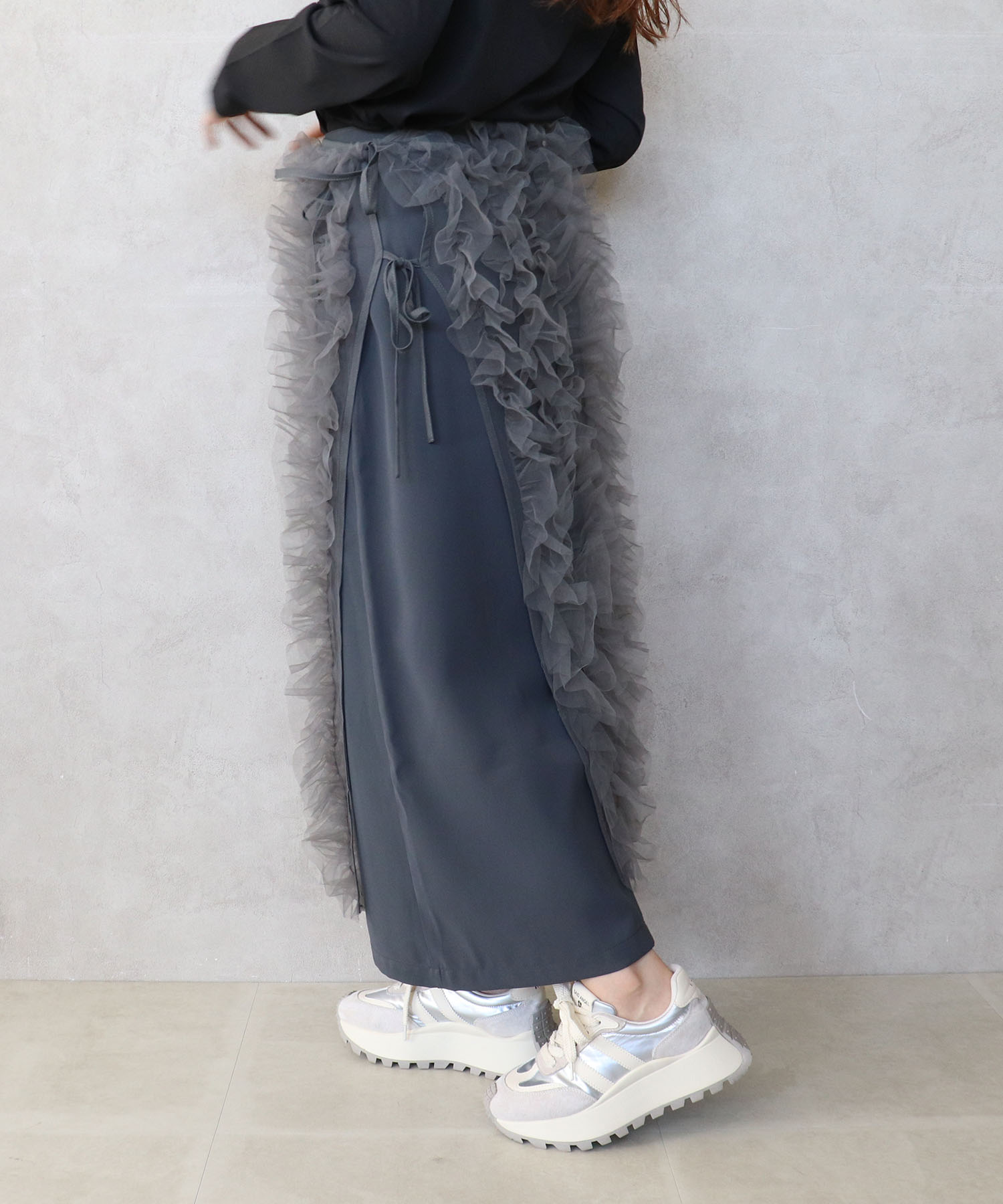 ナロー×チュールラップセットスカート