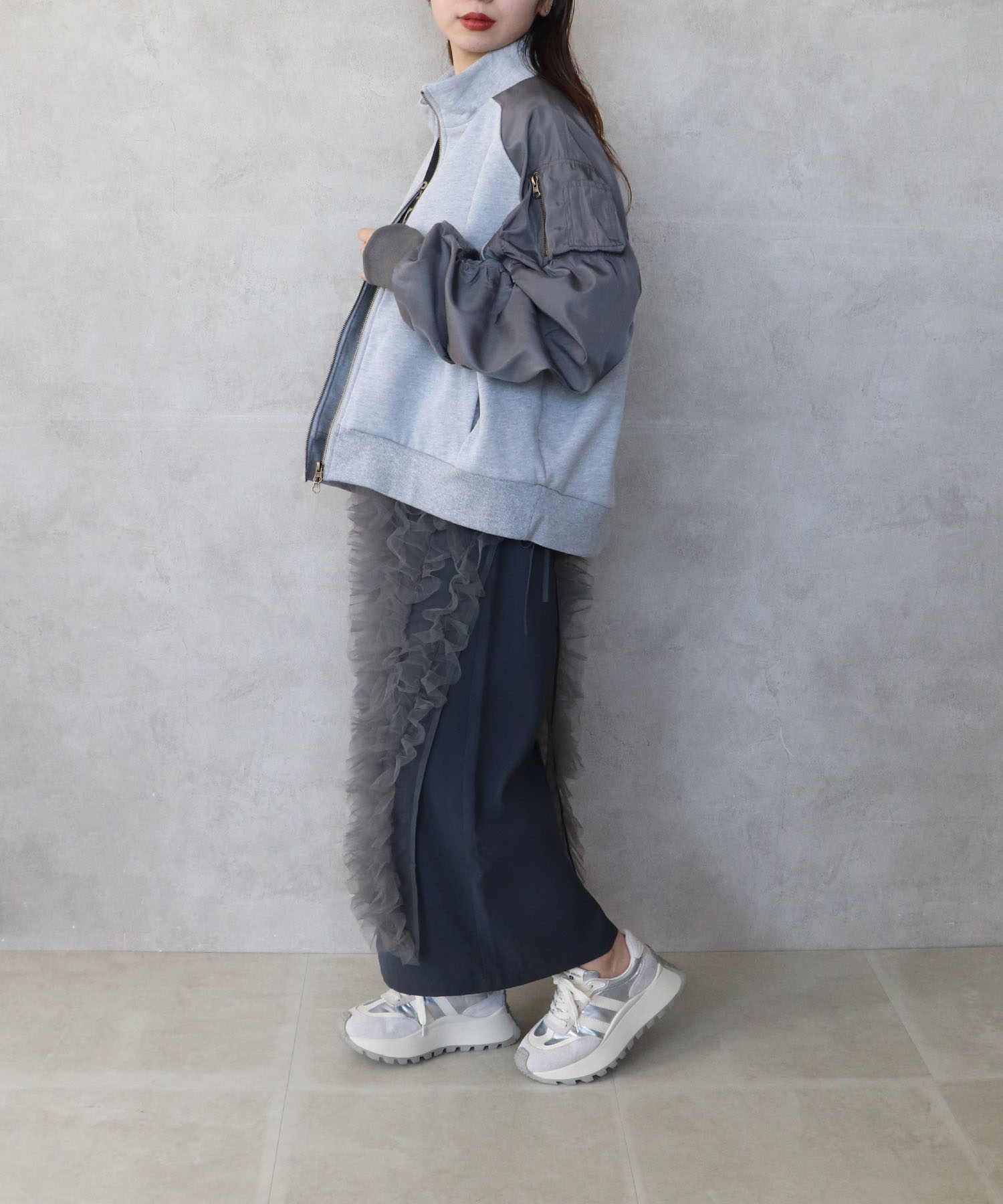 ナロー×チュールラップセットスカート