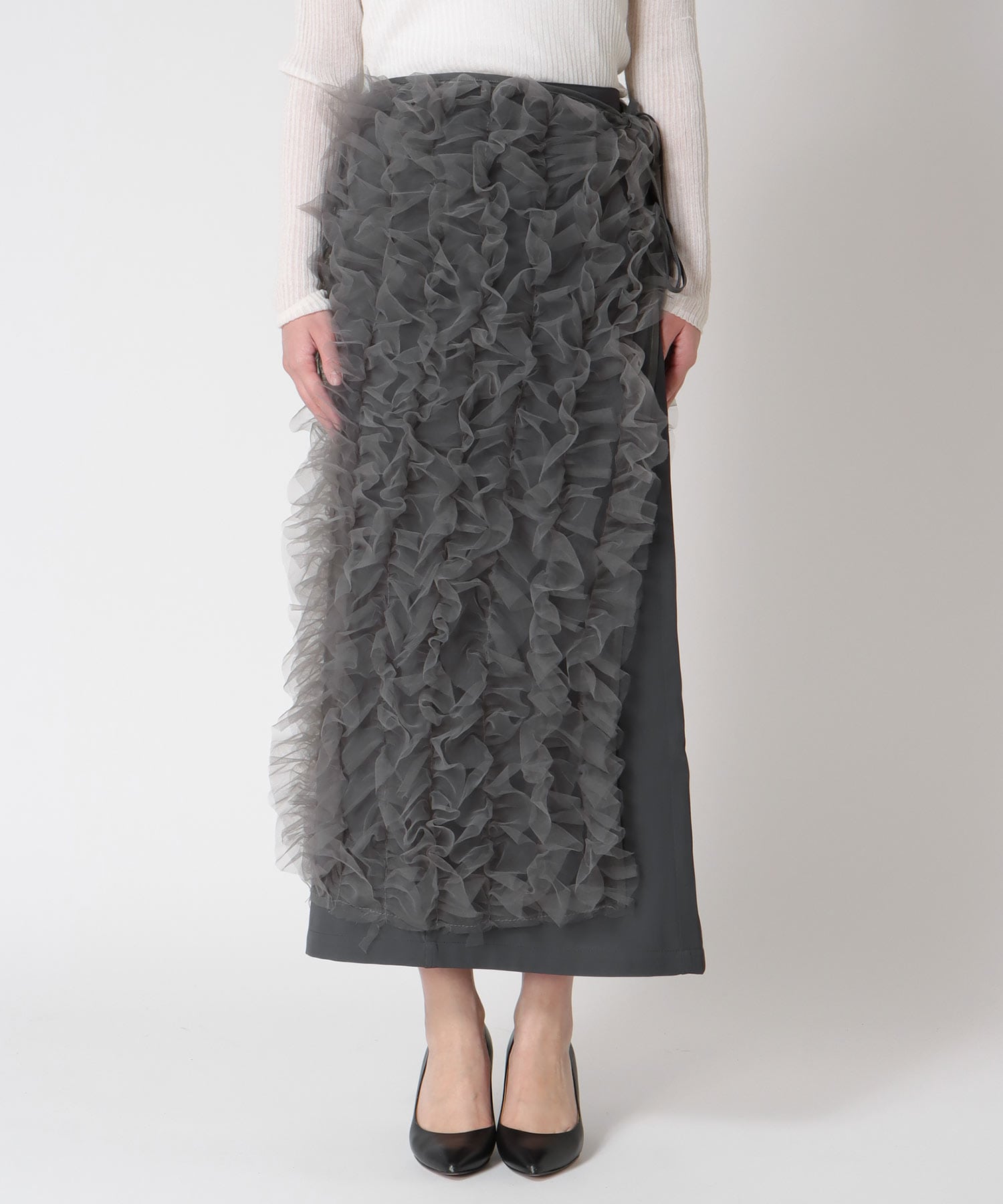 ナロー×チュールラップセットスカート