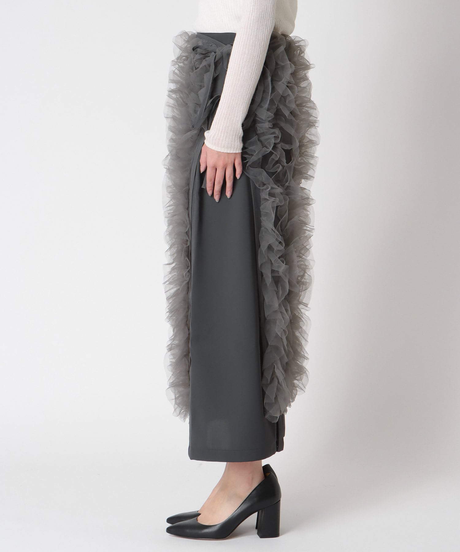 ナロー×チュールラップセットスカート