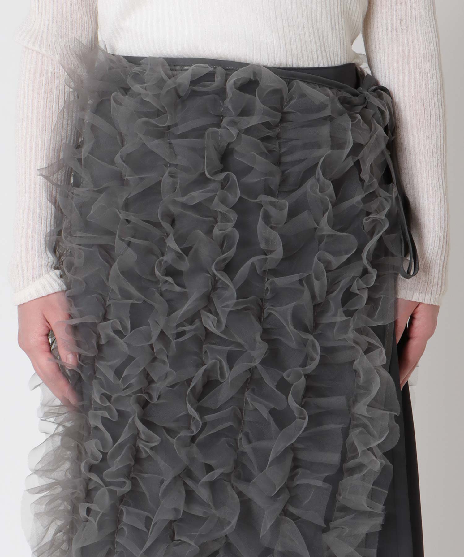 ナロー×チュールラップセットスカート