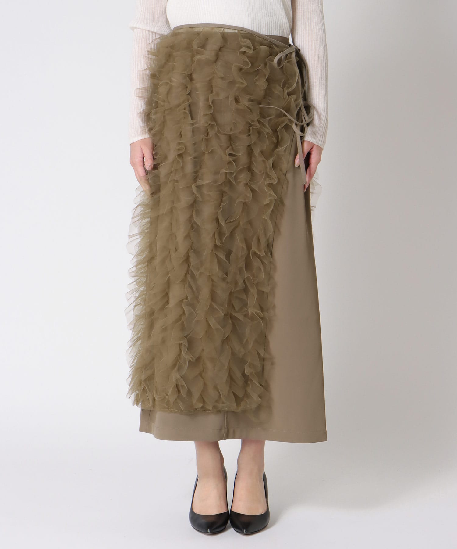 ナロー×チュールラップセットスカート