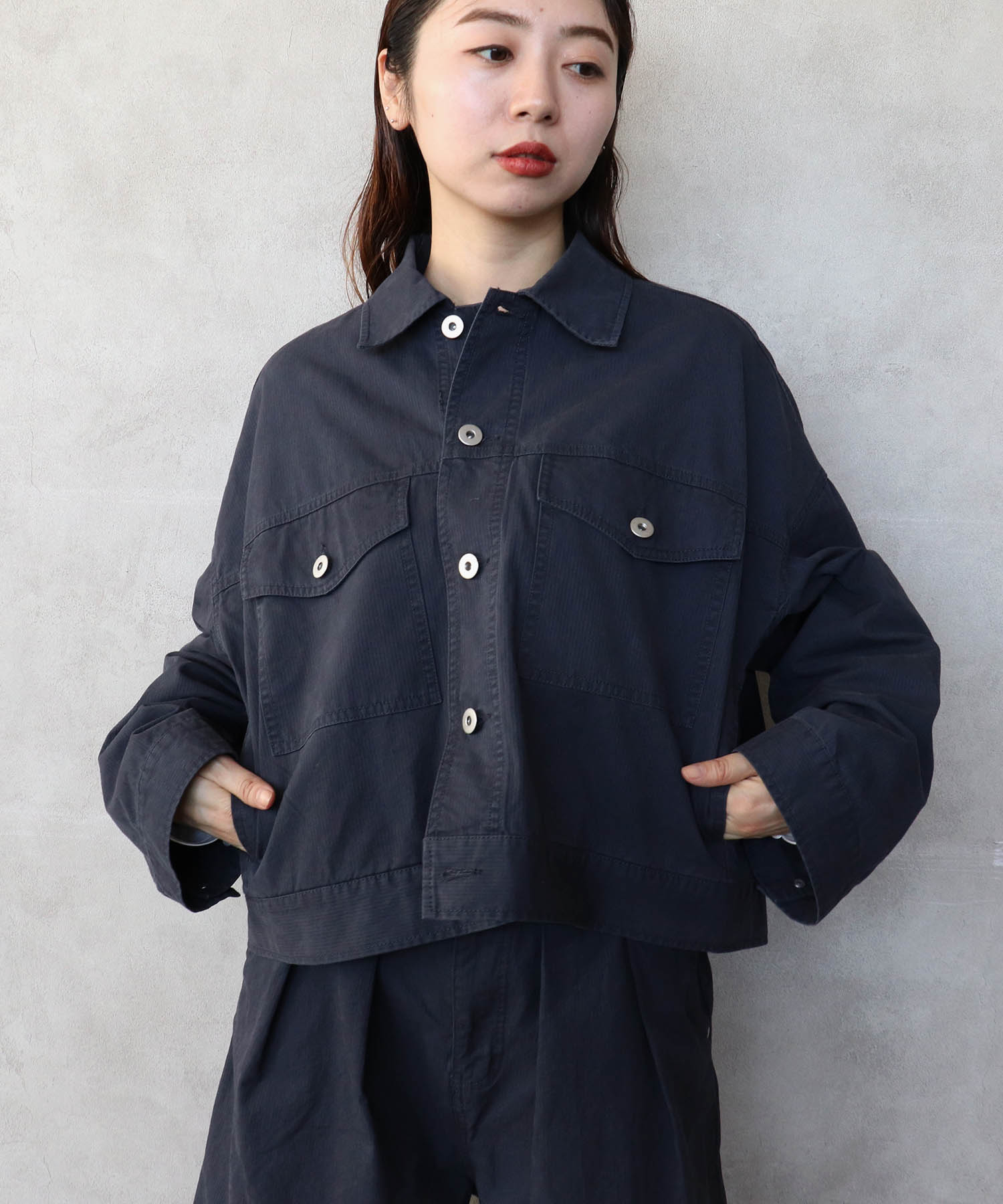 ピケバイオ加工ワイドジャケット