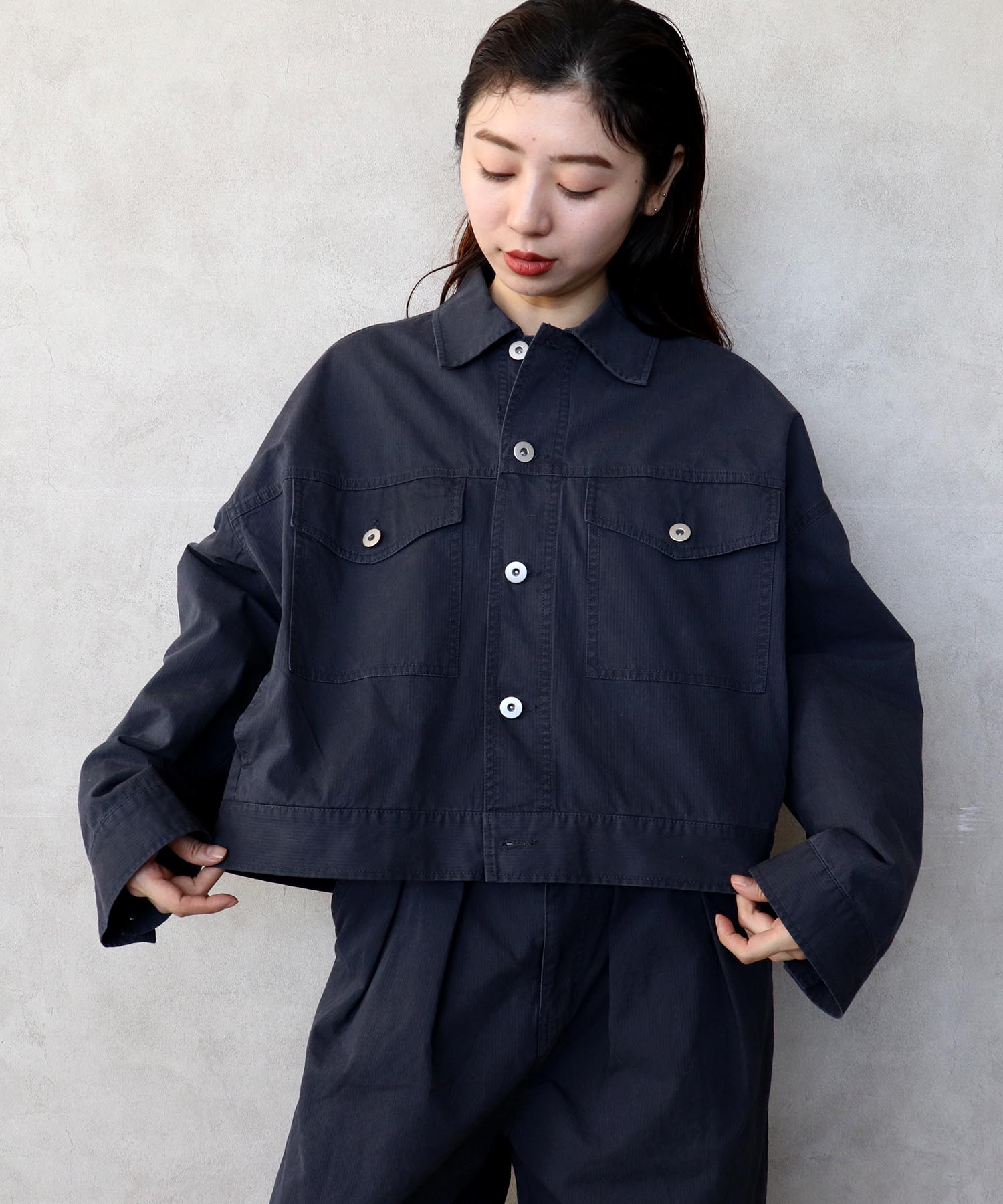 ピケバイオ加工ワイドジャケット