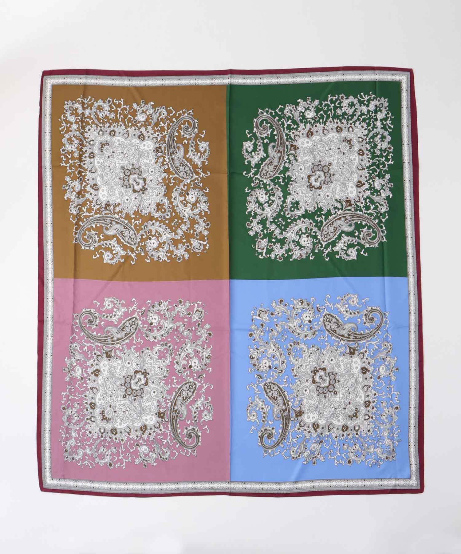 パネルペイズリープリントスカーフ