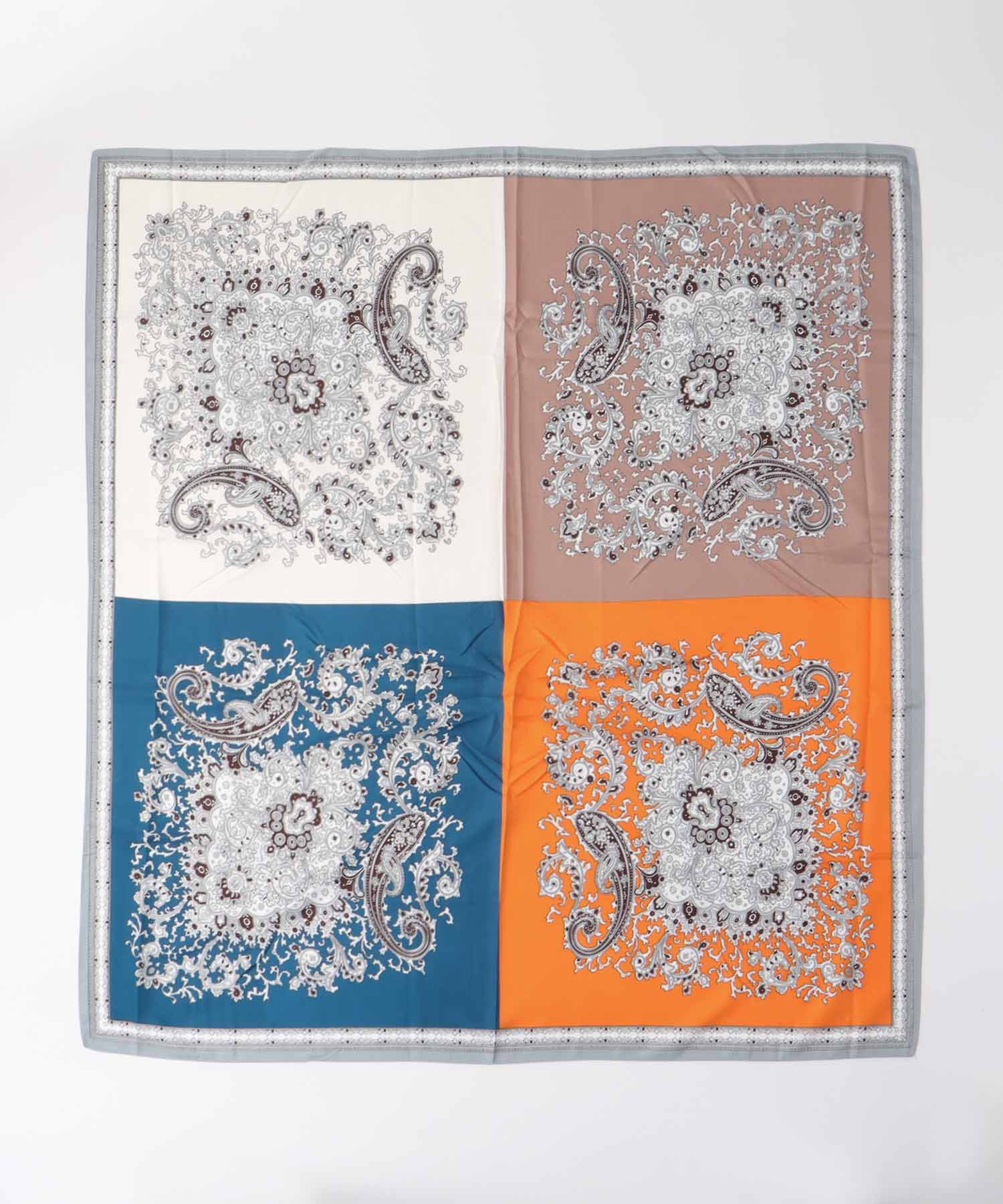 パネルペイズリープリントスカーフ