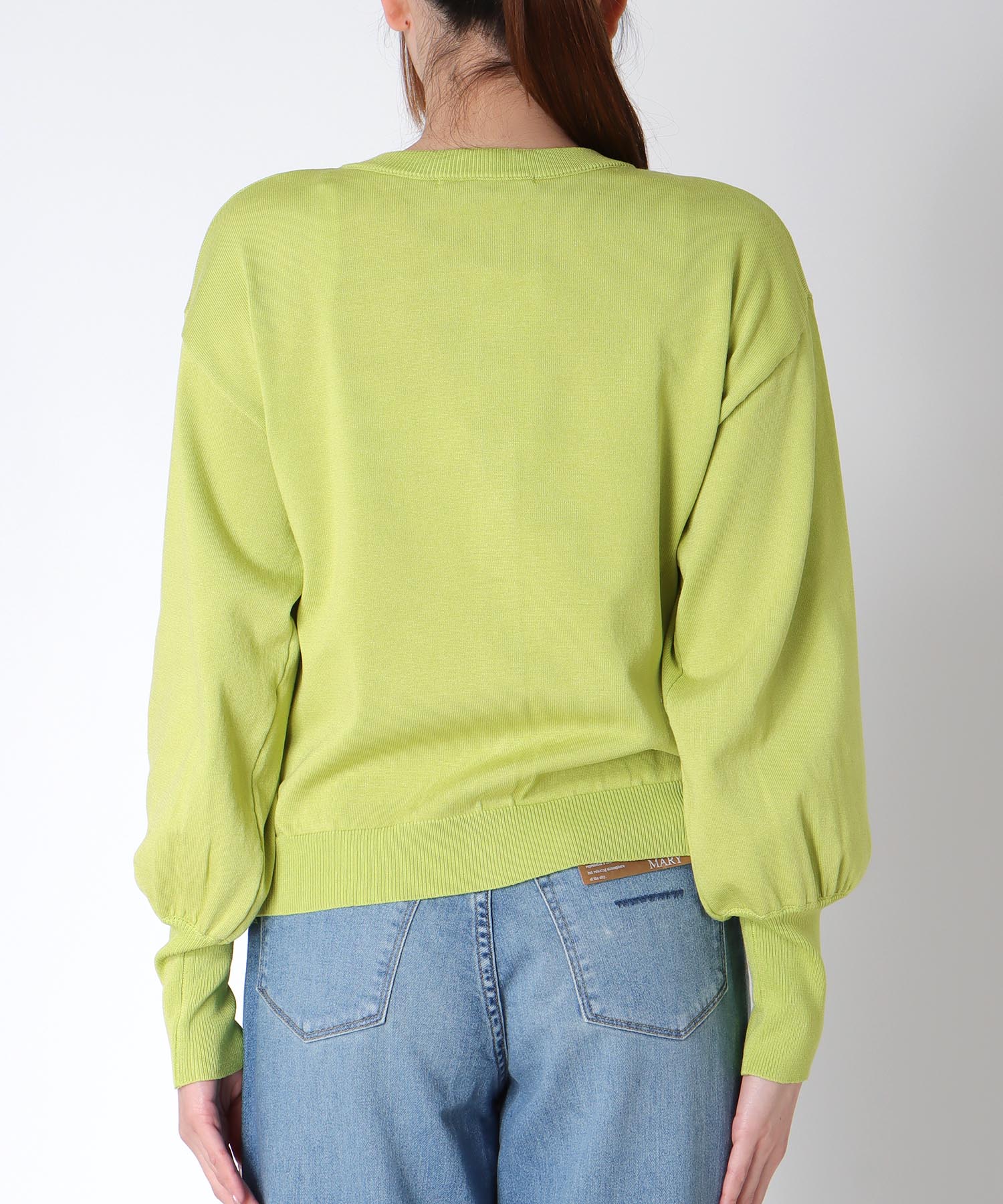 ゴールド釦クルーネックカーディガン