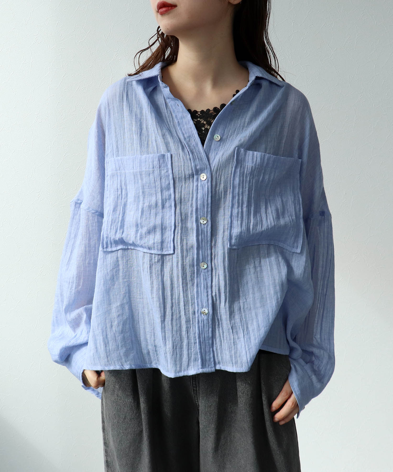 ドルマンビッグポケットシャツ