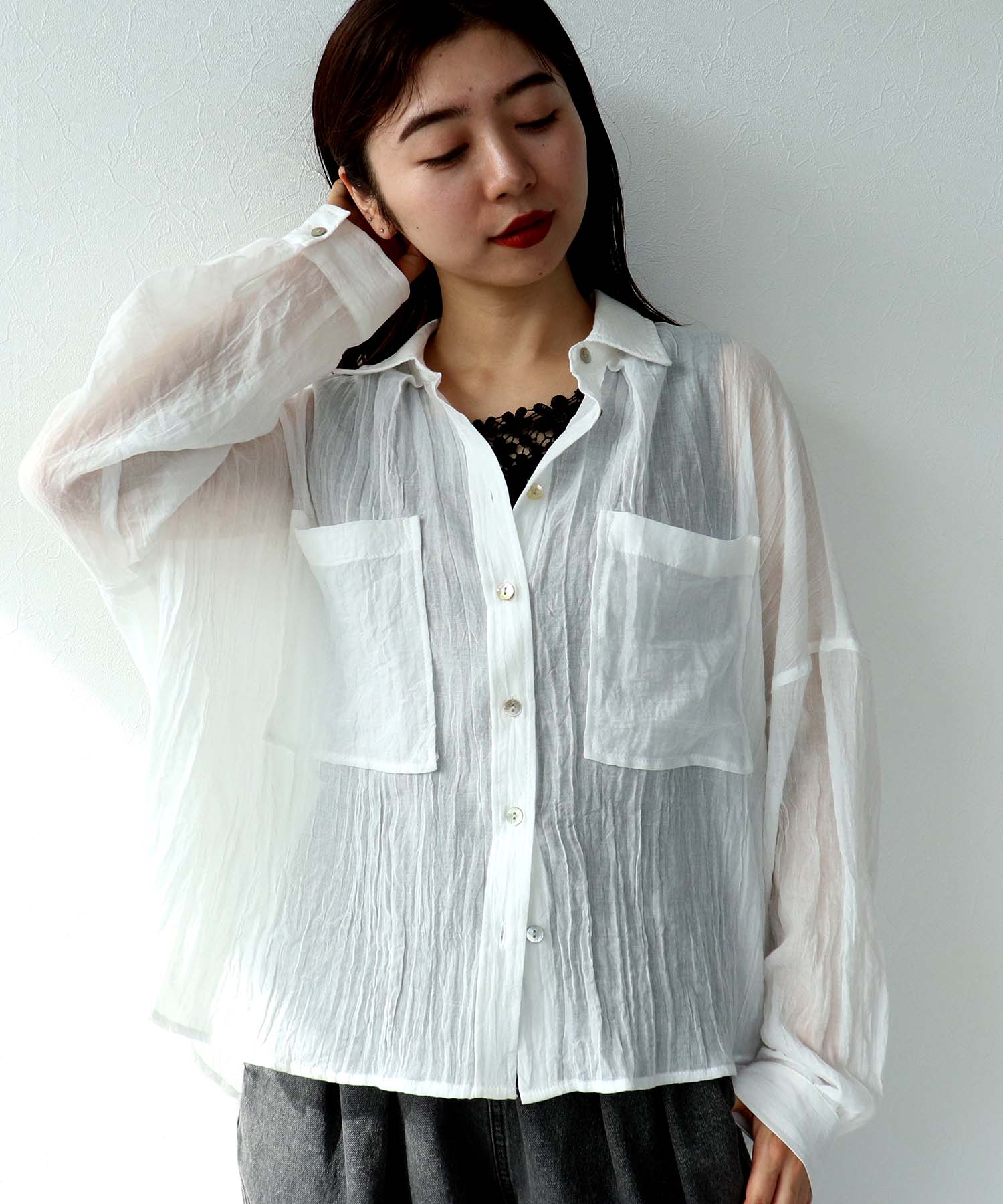 ドルマンビッグポケットシャツ