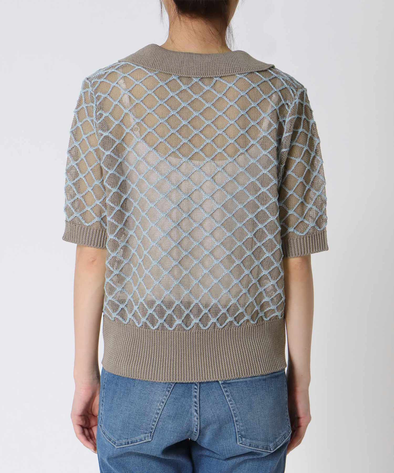 ダイヤジャガード５分袖プルオーバー