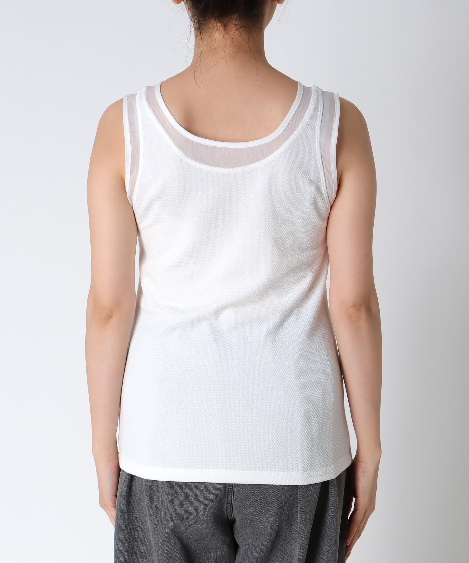 ラッセルシアー切替両前タンクトップ