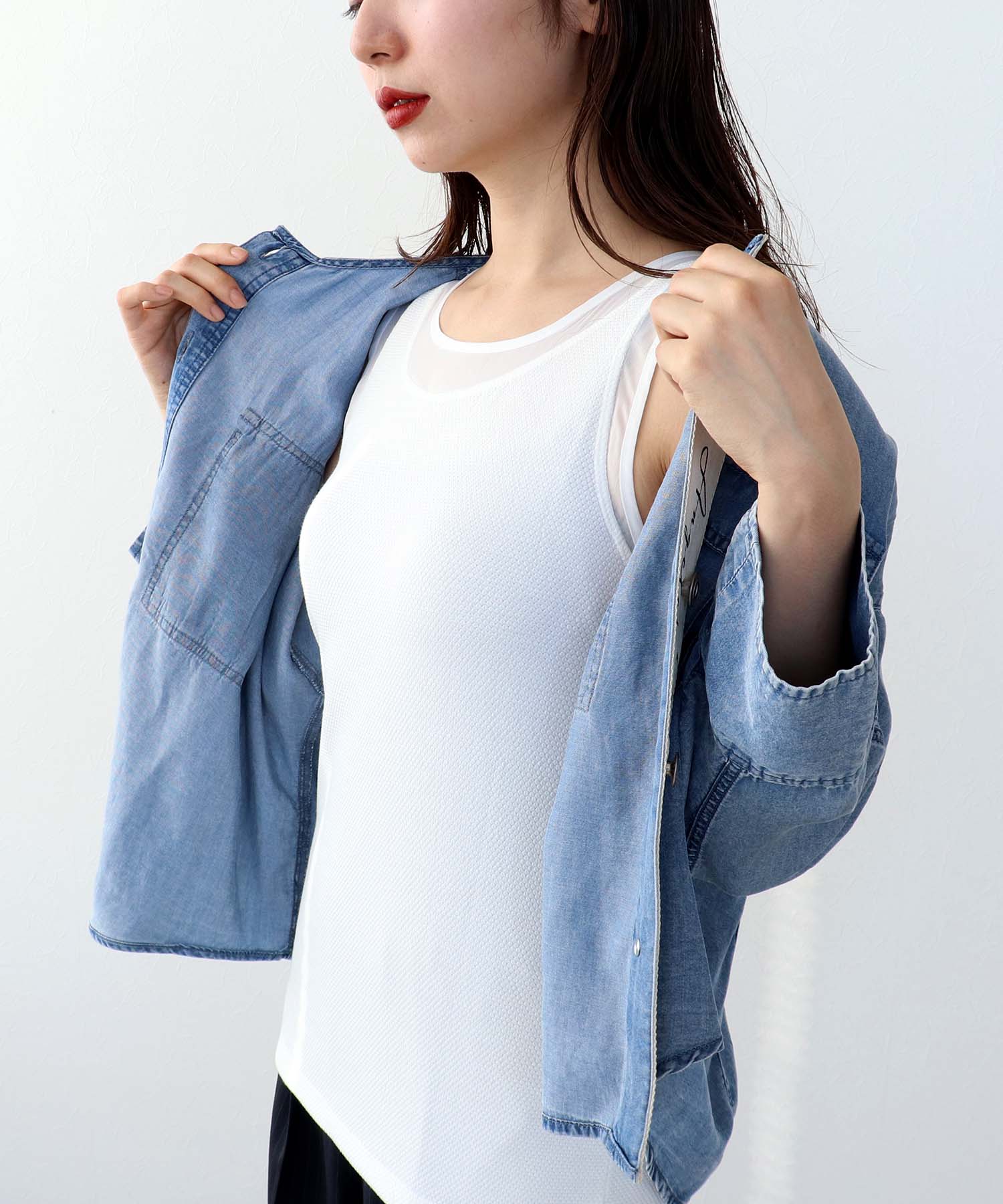 ラッセルシアー切替両前タンクトップ